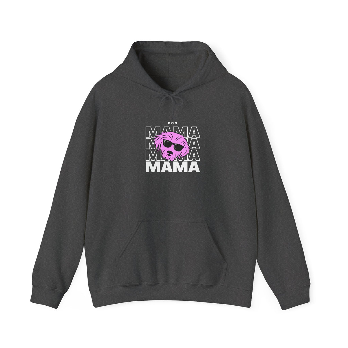 Cool "Dog Mama" T-Shirt with Pink Pup Design - Perfect for Dog Moms Woman | Animal Moms Women’s Apparel - Pet Lovers Hoodie - Dog Paw Lovers Unisex Heavy Blend™ Hooded Sweatshirt