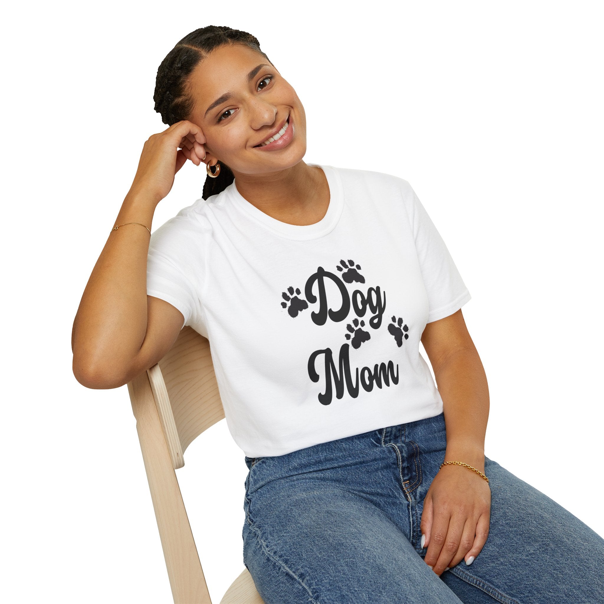 Dog Mom Paw Shirt For MOM Pet Owner - Dog Lover Paw Shirt - Dog Mom Paw Lover Shirt - Unisex Softstyle T-Shirt