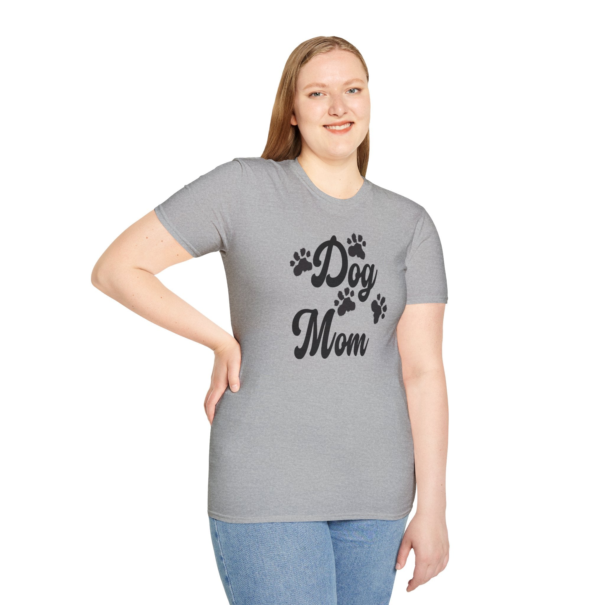 Dog Mom Paw Shirt For MOM Pet Owner - Dog Lover Paw Shirt - Dog Mom Paw Lover Shirt - Unisex Softstyle T-Shirt