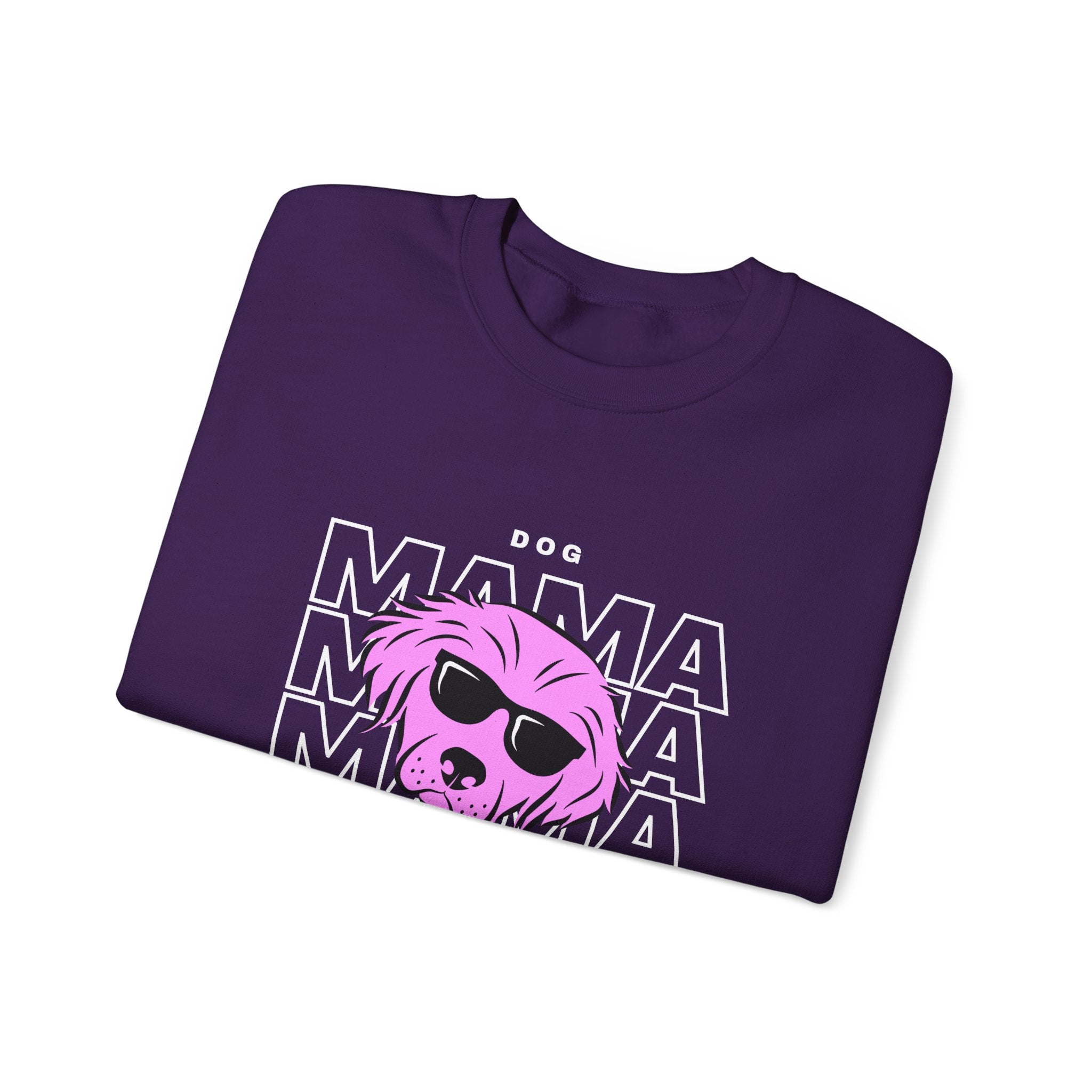 Cool "Dog Mama" T-Shirt with Pink Pup Design - Perfect for Dog Moms Woman | Animal Moms | Animal Moms - Dog Owners Sweatshirt - Dog Lovers Sweatshirt - Unisex Heavy Blend™ Crewneck Sweatshirt