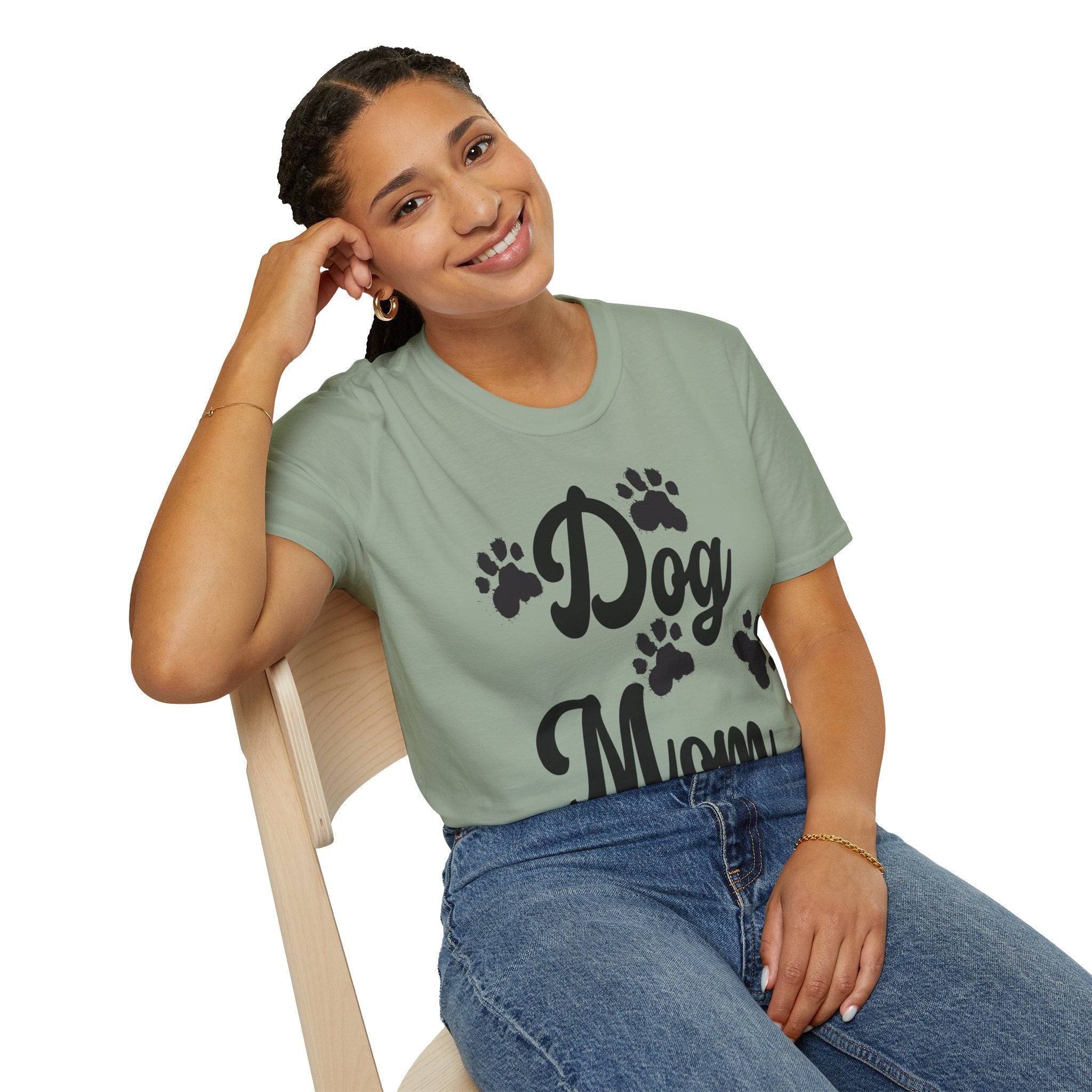 Dog Mom Paw Shirt For MOM Pet Owner - Dog Lover Paw Shirt - Dog Mom Paw Lover Shirt - Unisex Softstyle T-Shirt