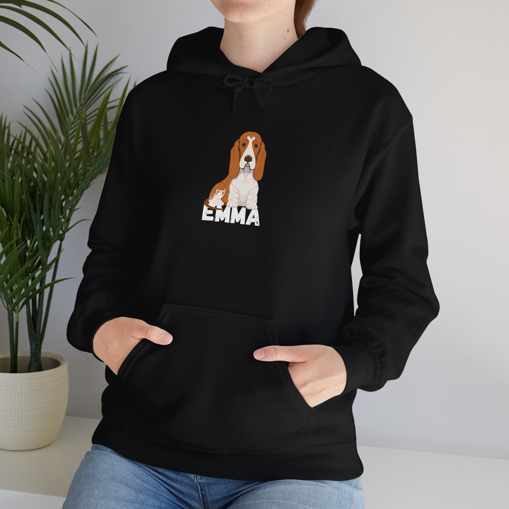 "Emma" Cute Dog Perfect for Proud Dog Moms | Pet Lovers Cute Pet Tees Animal Moms Women’s Apparel - Pet Lovers Hoodie - Dog Paw Lovers Unisex Heavy Blend™ Hooded Sweatshirt