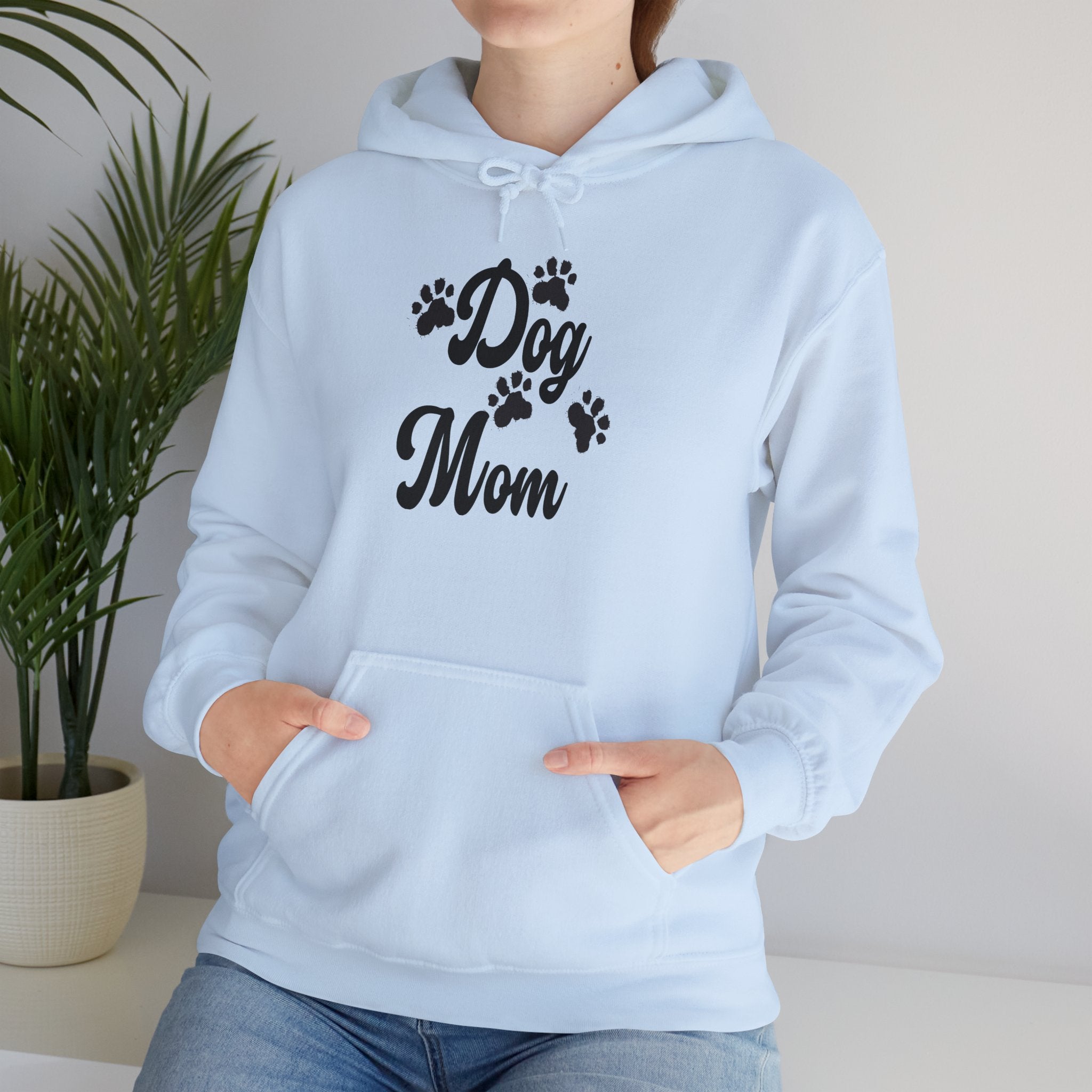 Dog Mom Paw Hoodies For Dog Lovers - Pet Lovers Hoodie - Dog Paw Lovers Unisex Heavy Blend™ Hooded Sweatshirt