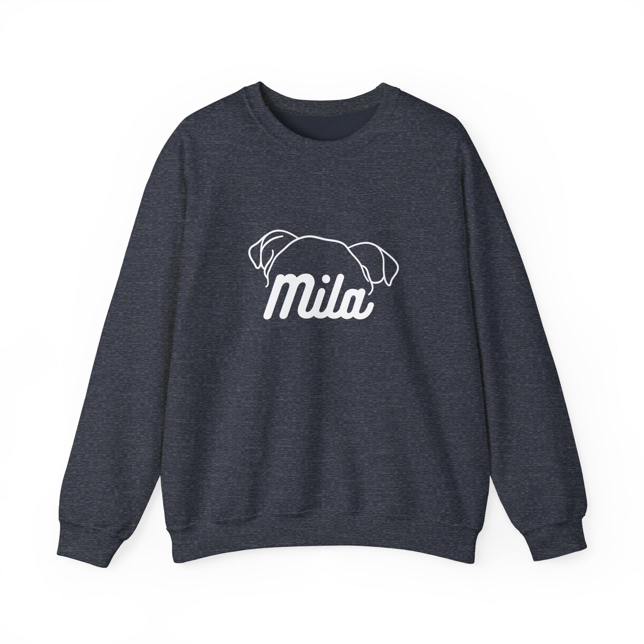 Customise Your Name, Personalised For Dog Name Design with Dog and Woman | Animal Moms | Animal Moms - Dog Owners Sweatshirt - Dog Lovers Sweatshirt - Unisex Heavy Blend™ Crewneck Sweatshirt