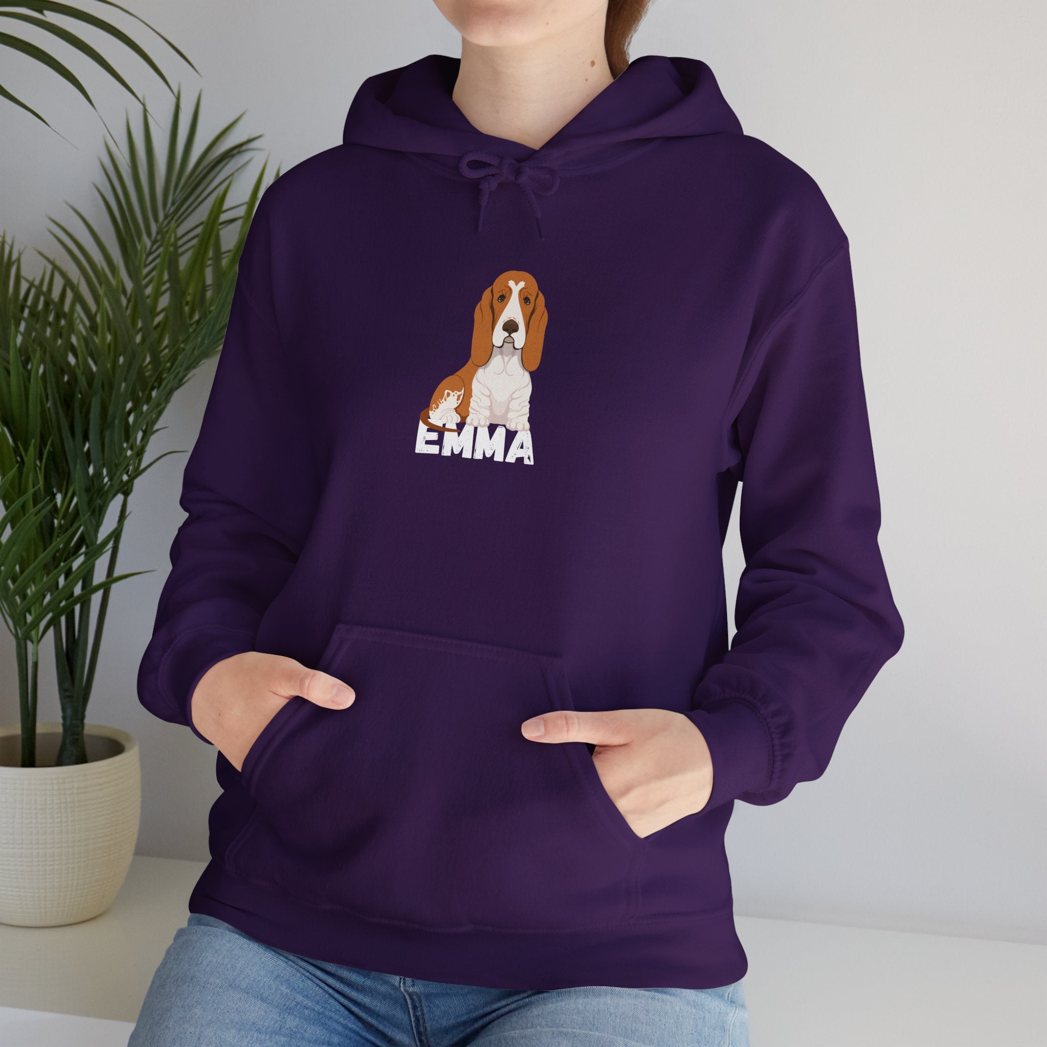 "Emma" Cute Dog Perfect for Proud Dog Moms | Pet Lovers Cute Pet Tees Animal Moms Women’s Apparel - Pet Lovers Hoodie - Dog Paw Lovers Unisex Heavy Blend™ Hooded Sweatshirt