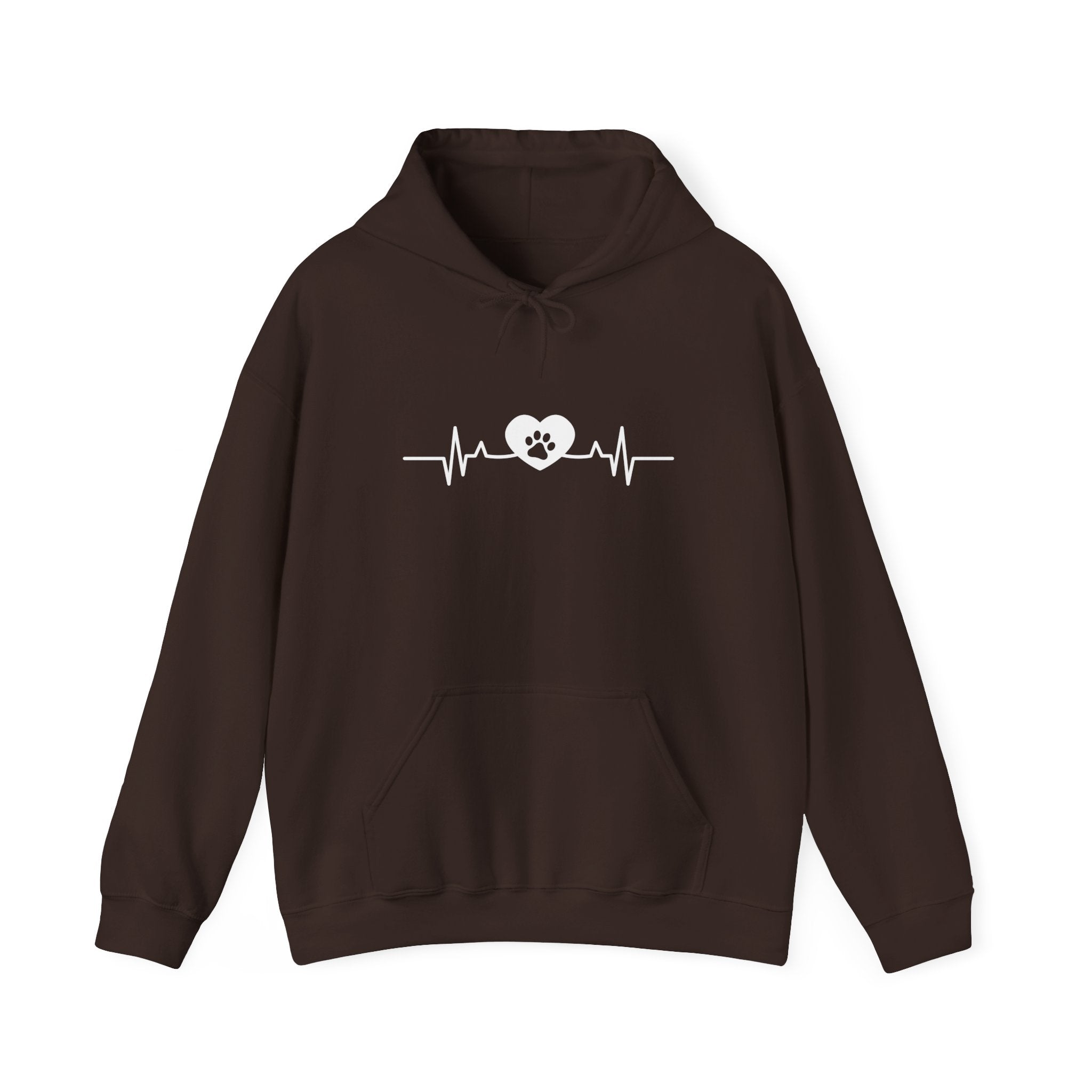 Dog Paw Design Pasted on Heartbeat for Dog Lover - Funny Pet Lover Tee for Dog Moms | Pet Lovers Cute Pet Tees Animal Moms Women’s Apparel - Pet Lovers Hoodie - Dog Paw Lovers Unisex Heavy Blend™ Hooded Sweatshirt