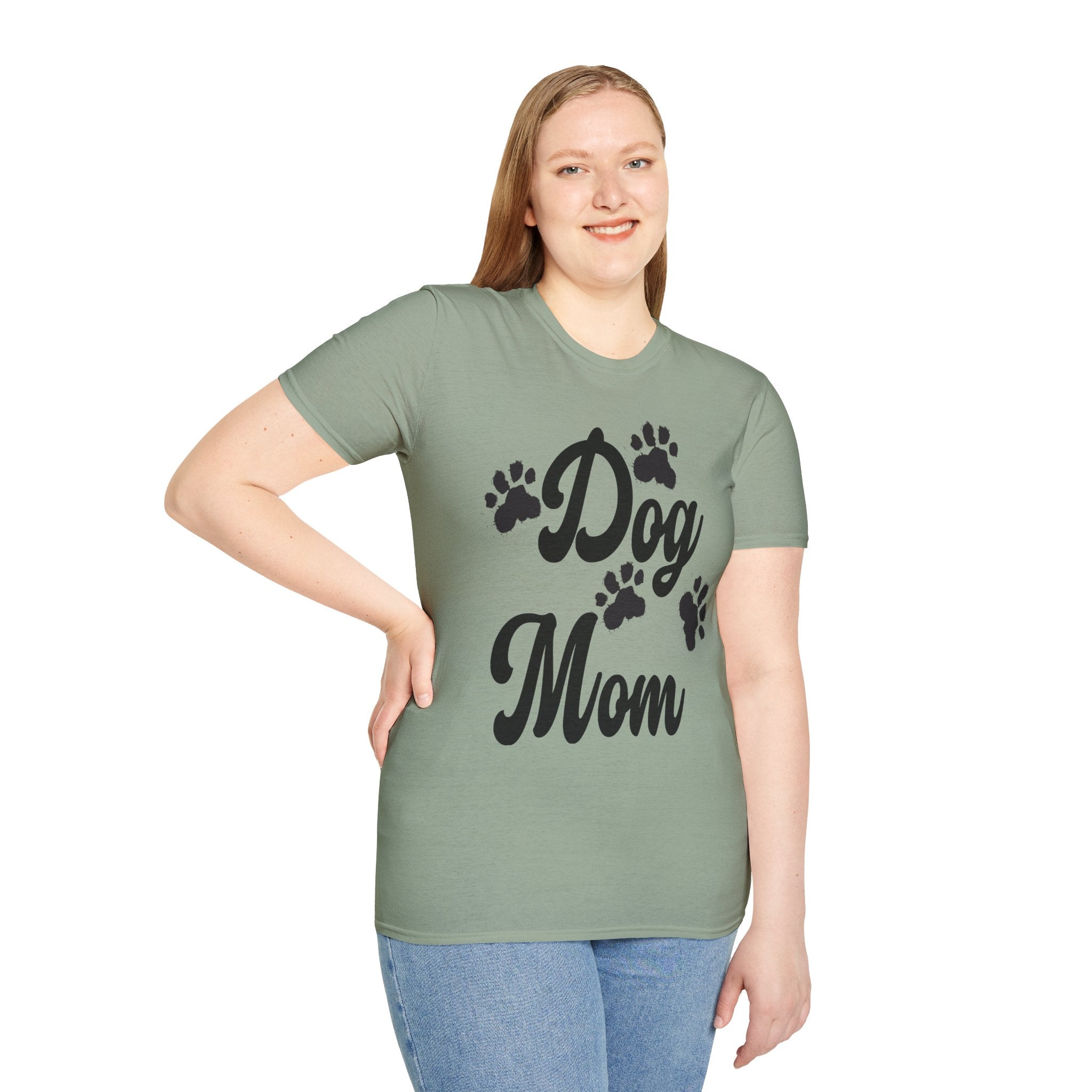 Dog Mom Paw Shirt For MOM Pet Owner - Dog Lover Paw Shirt - Dog Mom Paw Lover Shirt - Unisex Softstyle T-Shirt