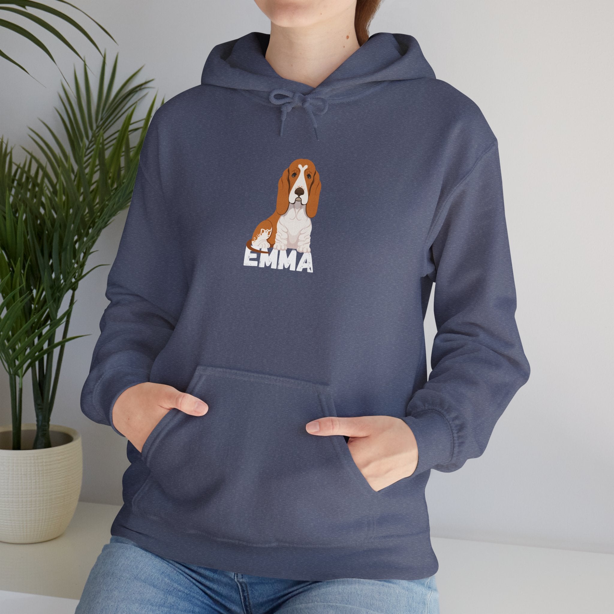 "Emma" Cute Dog Perfect for Proud Dog Moms | Pet Lovers Cute Pet Tees Animal Moms Women’s Apparel - Pet Lovers Hoodie - Dog Paw Lovers Unisex Heavy Blend™ Hooded Sweatshirt