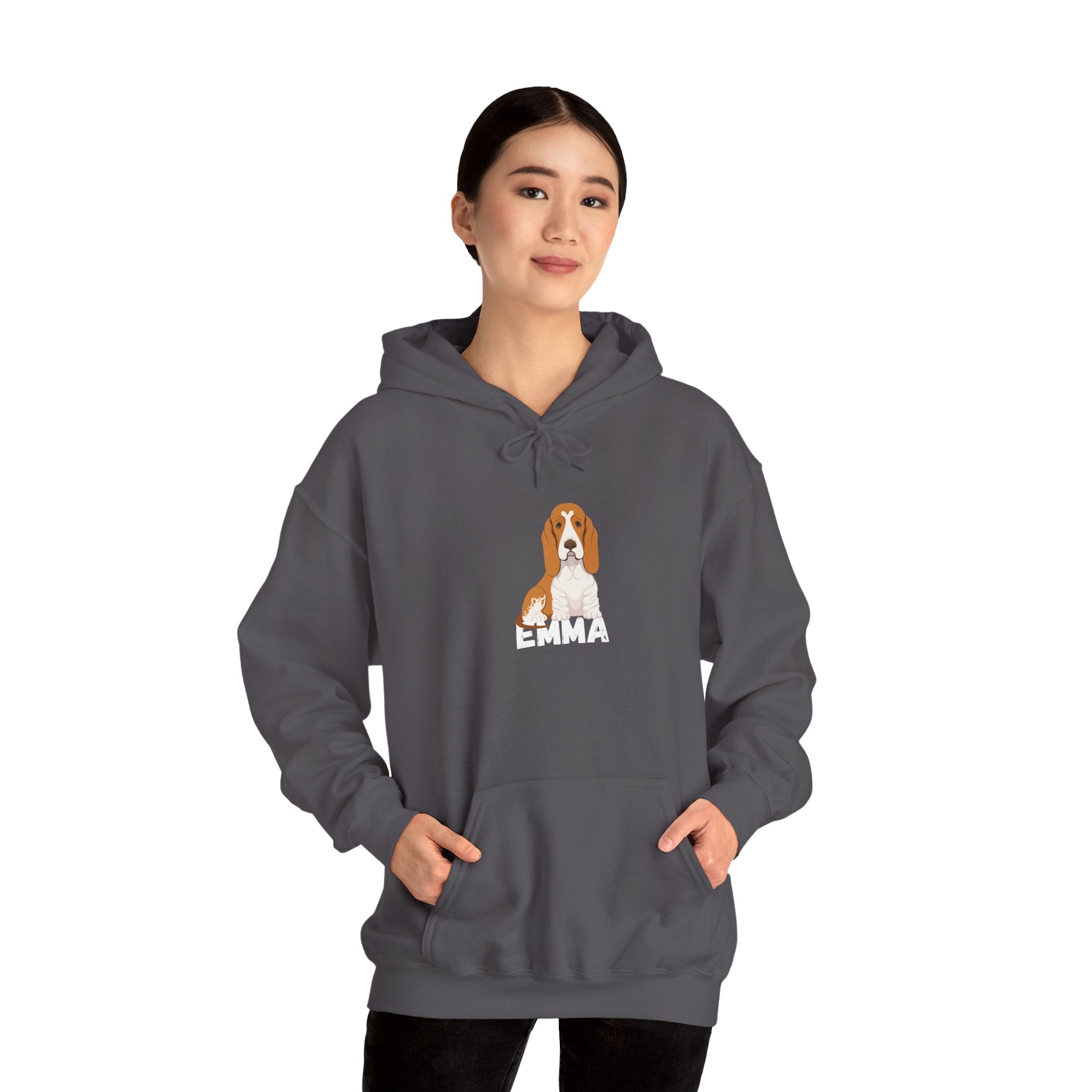 "Emma" Cute Dog Perfect for Proud Dog Moms | Pet Lovers Cute Pet Tees Animal Moms Women’s Apparel - Pet Lovers Hoodie - Dog Paw Lovers Unisex Heavy Blend™ Hooded Sweatshirt