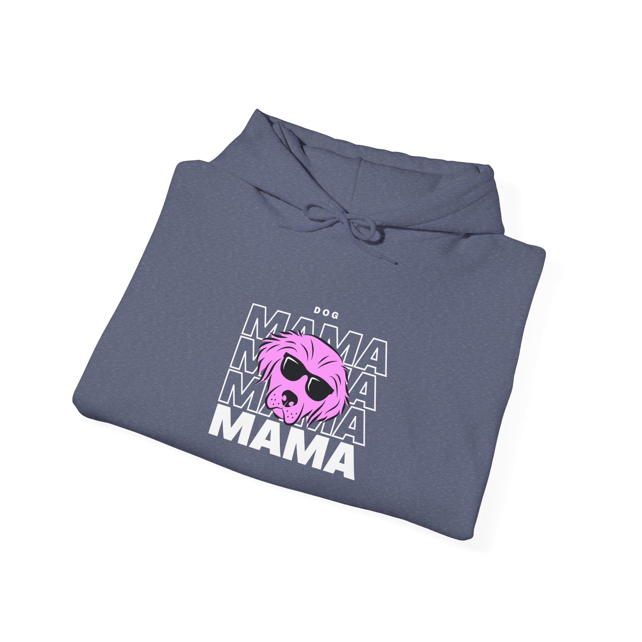 Cool "Dog Mama" T-Shirt with Pink Pup Design - Perfect for Dog Moms Woman | Animal Moms Women’s Apparel - Pet Lovers Hoodie - Dog Paw Lovers Unisex Heavy Blend™ Hooded Sweatshirt