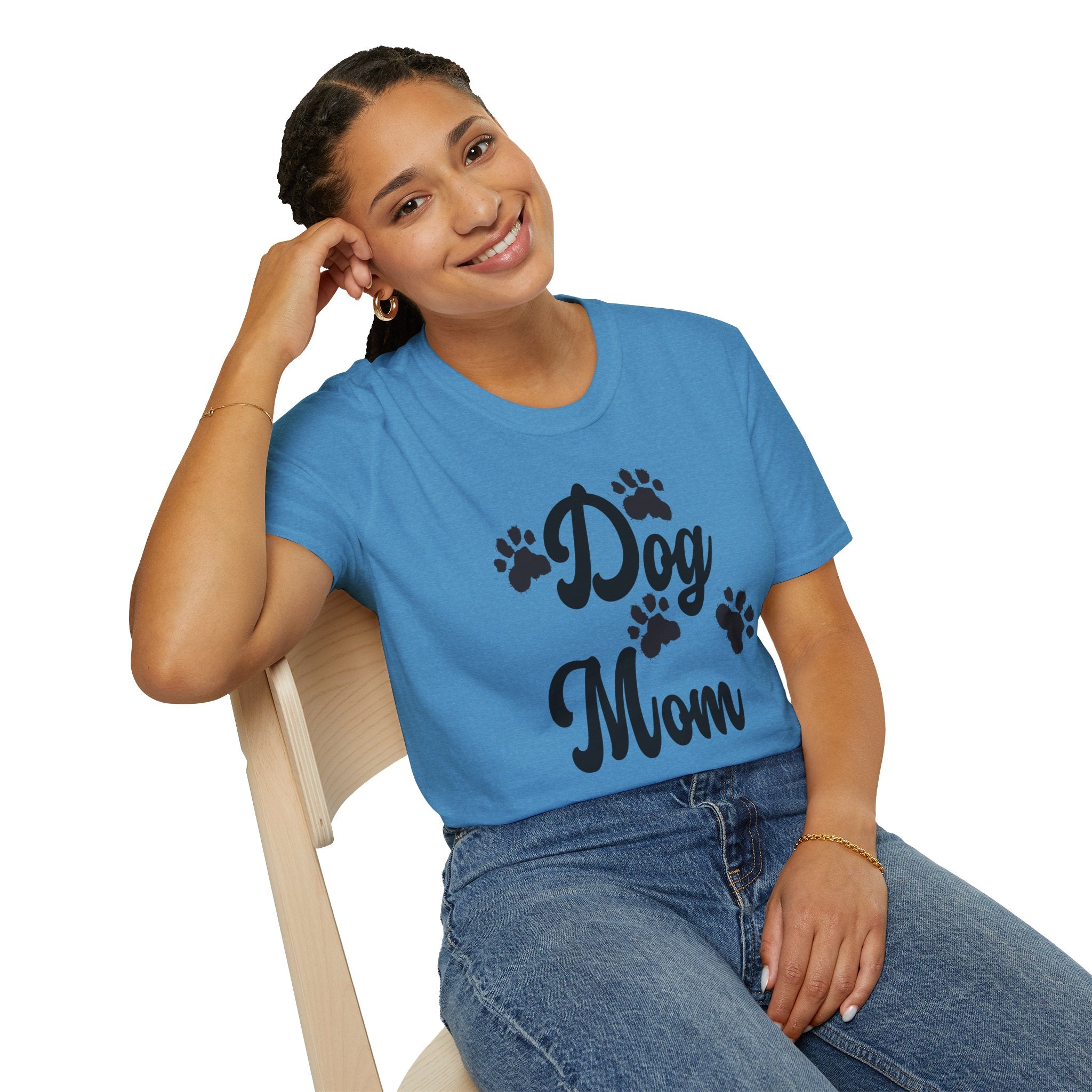 Dog Mom Paw Shirt For MOM Pet Owner - Dog Lover Paw Shirt - Dog Mom Paw Lover Shirt - Unisex Softstyle T-Shirt