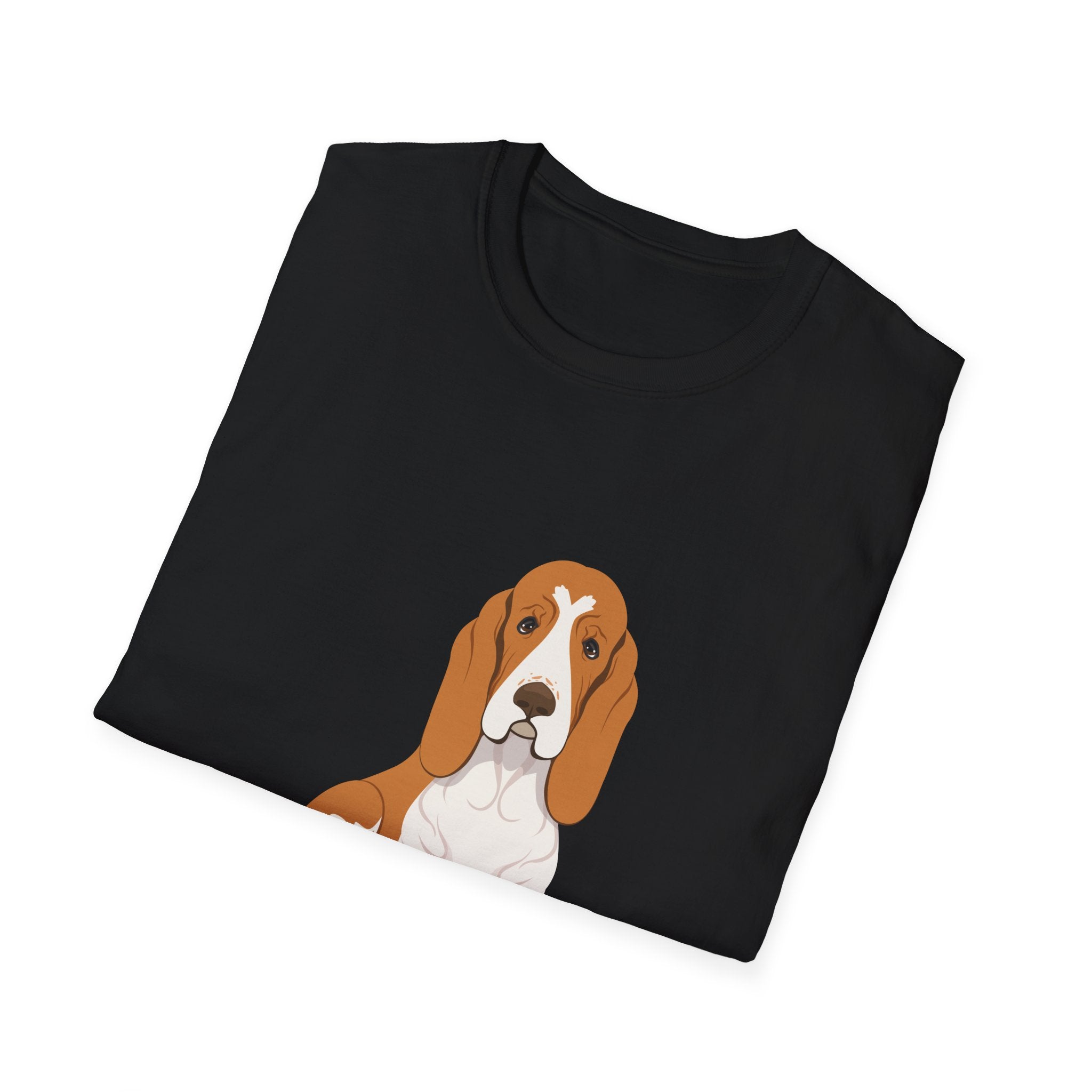 "Emma" Cute Dog Perfect for Proud Dog Moms | Pet Lovers Cute Pet Tees with Dog and Woman | Animal Moms - Dog Lover Paw Shirt - Dog Mom Paw Lover Shirt - Unisex Softstyle T-Shirt