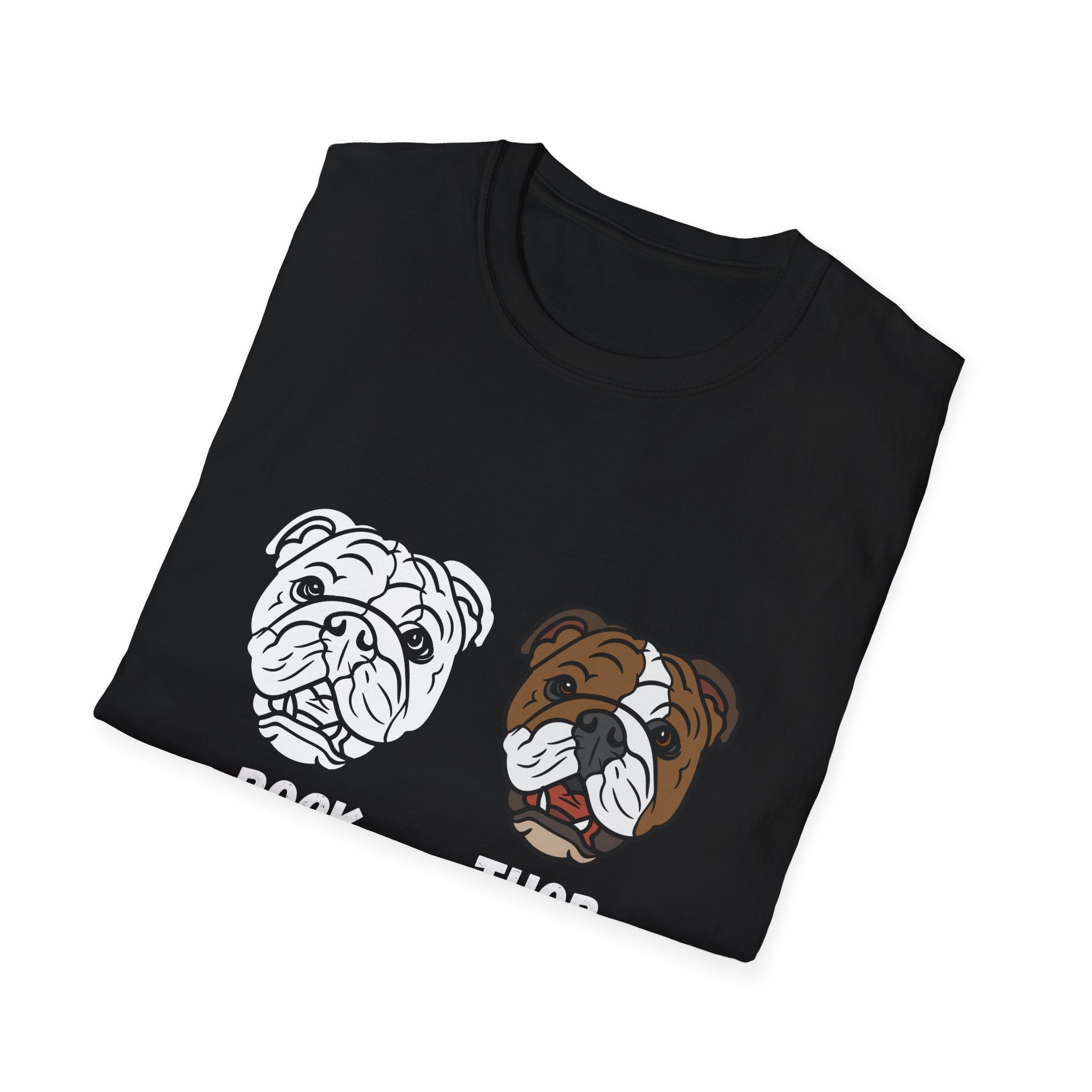 Rock & Thor Customizable Art With The Dog Names - Funny Pet Lover Tee for Dog Moms | Pet Lovers Cute Pet Tees with Dog and Woman | Animal Moms - Dog Lover Paw Shirt - Dog Mom Paw Lover Shirt - Unisex Softstyle T-Shirt