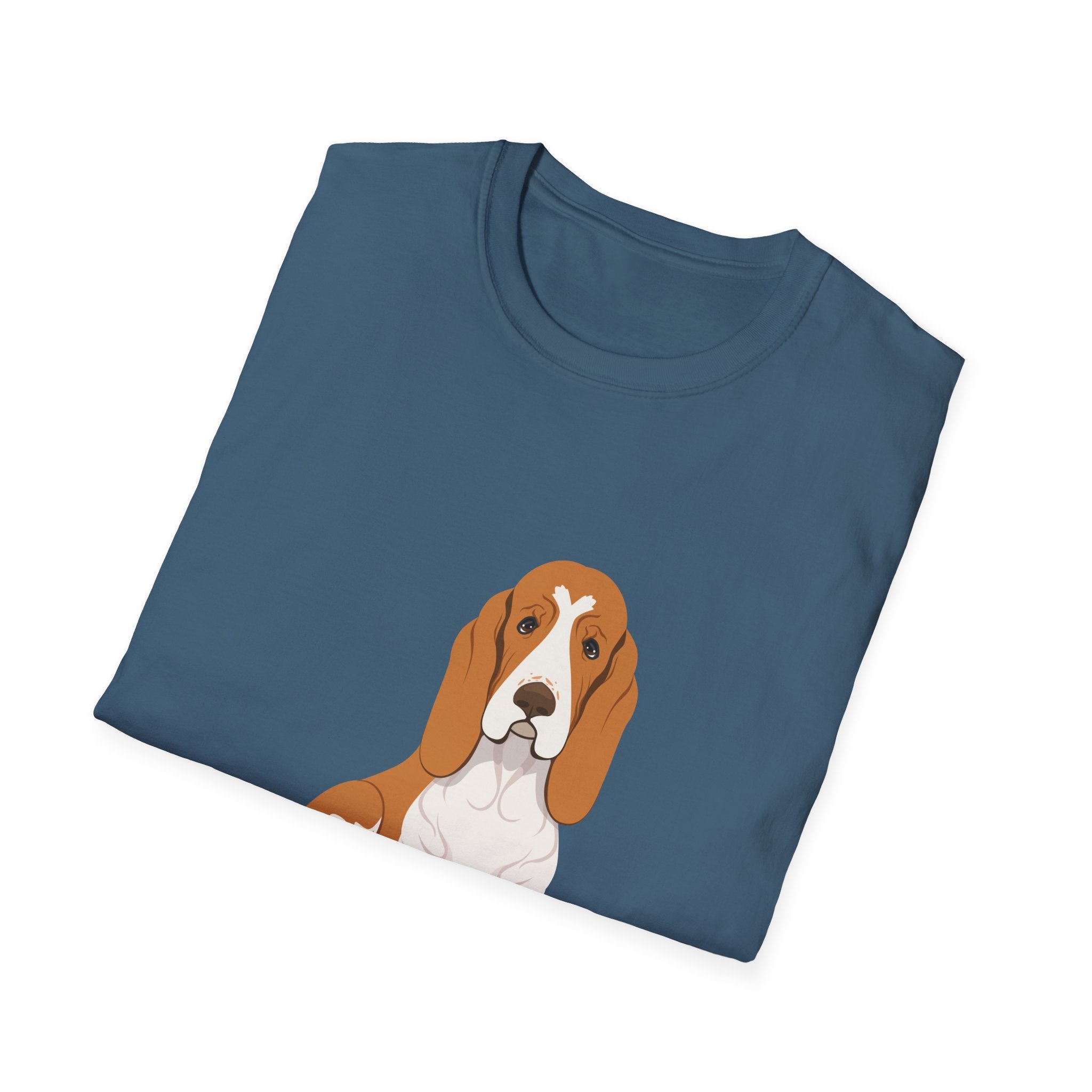 "Emma" Cute Dog Perfect for Proud Dog Moms | Pet Lovers Cute Pet Tees with Dog and Woman | Animal Moms - Dog Lover Paw Shirt - Dog Mom Paw Lover Shirt - Unisex Softstyle T-Shirt