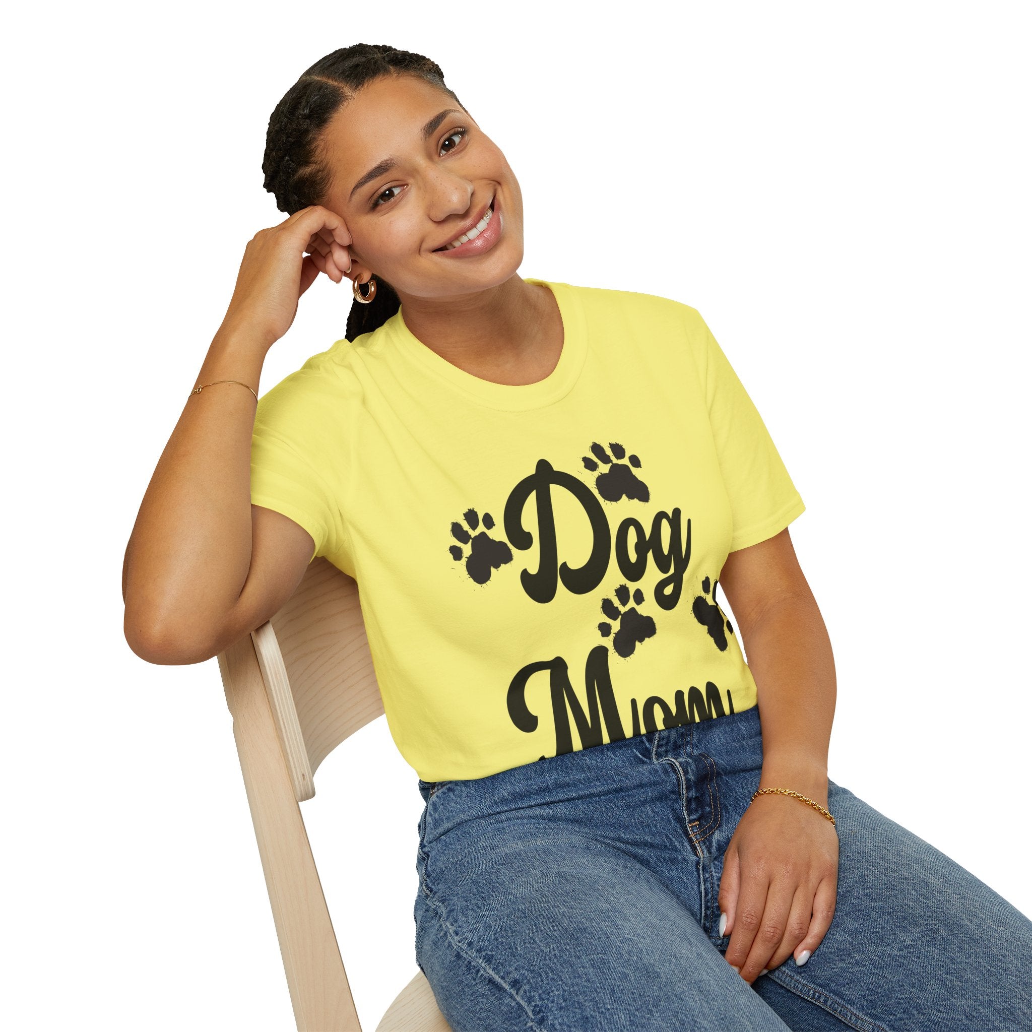 Dog Mom Paw Shirt For MOM Pet Owner - Dog Lover Paw Shirt - Dog Mom Paw Lover Shirt - Unisex Softstyle T-Shirt