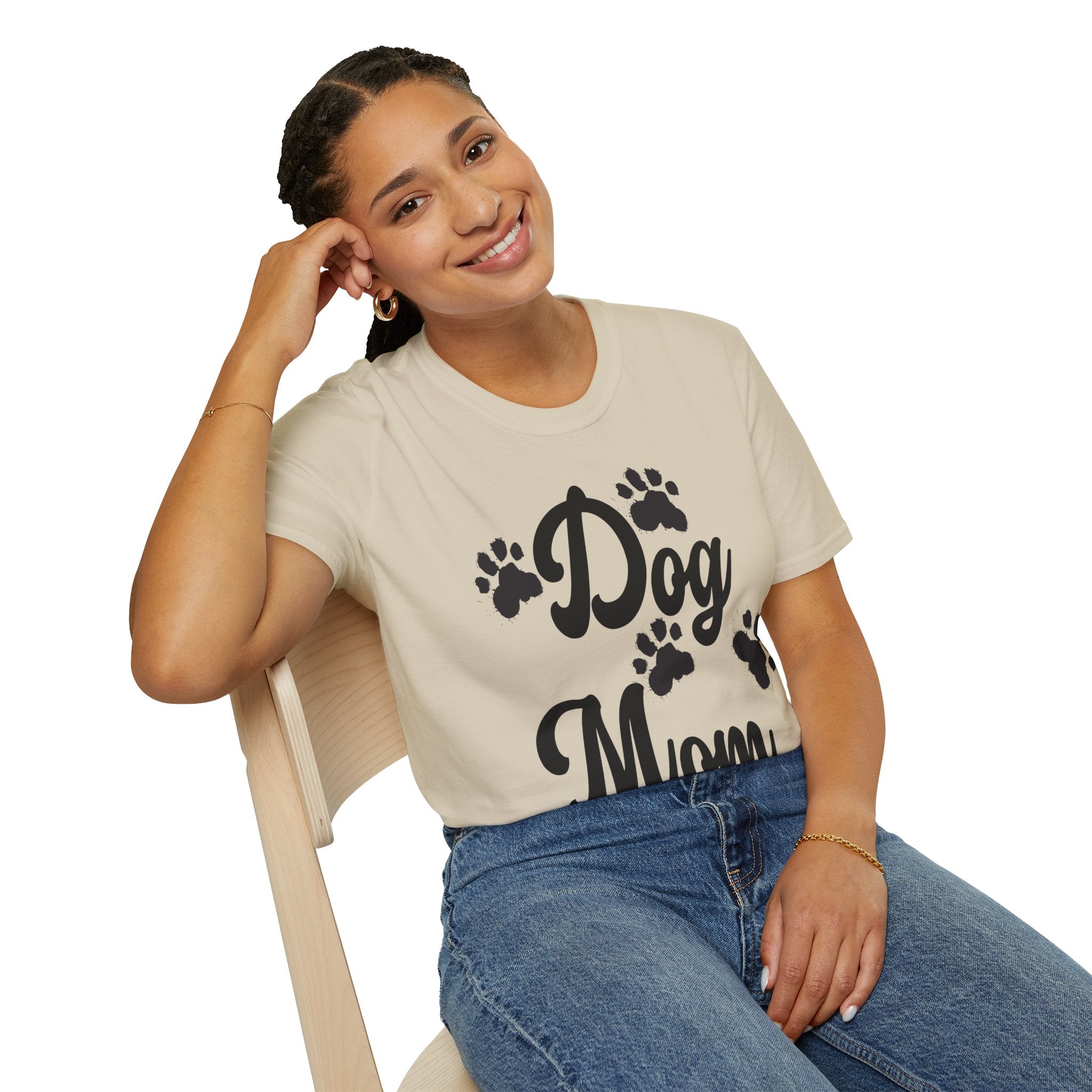 Dog Mom Paw Shirt For MOM Pet Owner - Dog Lover Paw Shirt - Dog Mom Paw Lover Shirt - Unisex Softstyle T-Shirt