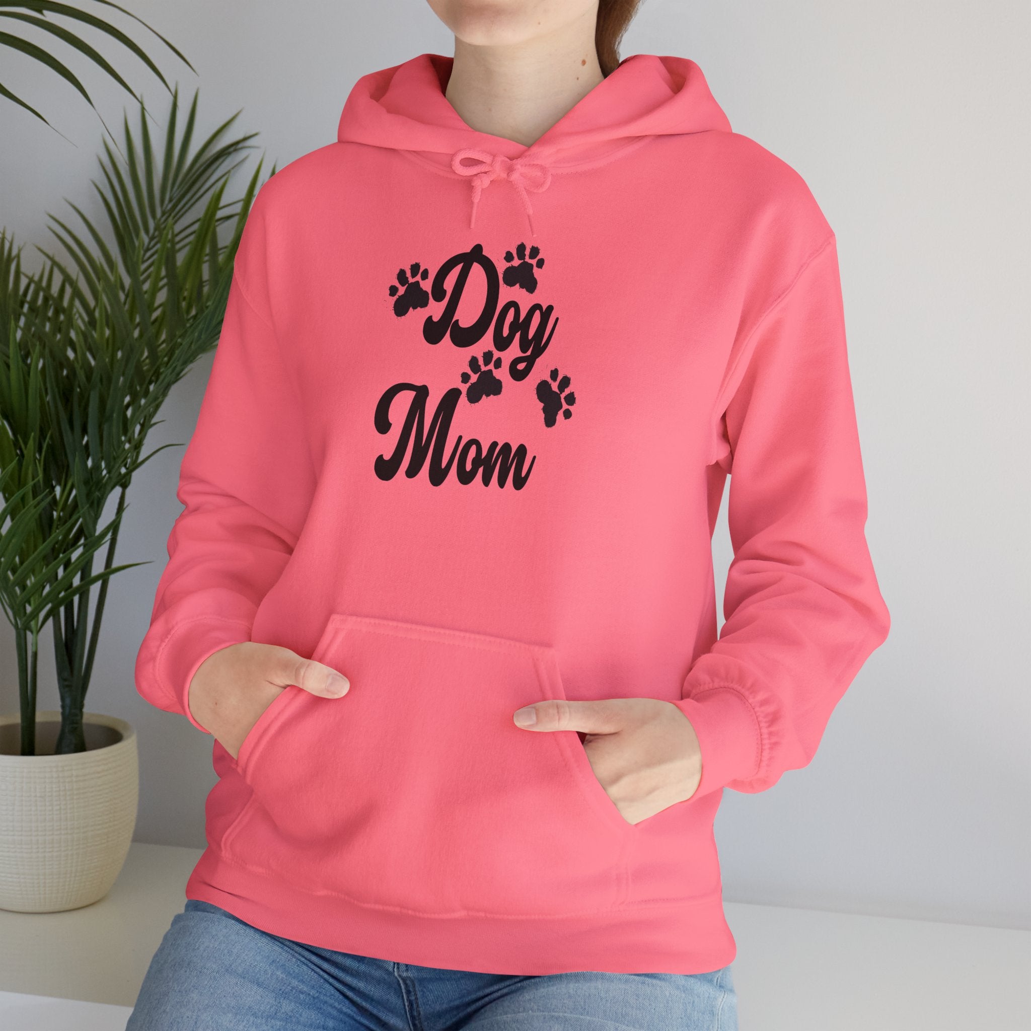 Dog Mom Paw Hoodies For Dog Lovers - Pet Lovers Hoodie - Dog Paw Lovers Unisex Heavy Blend™ Hooded Sweatshirt