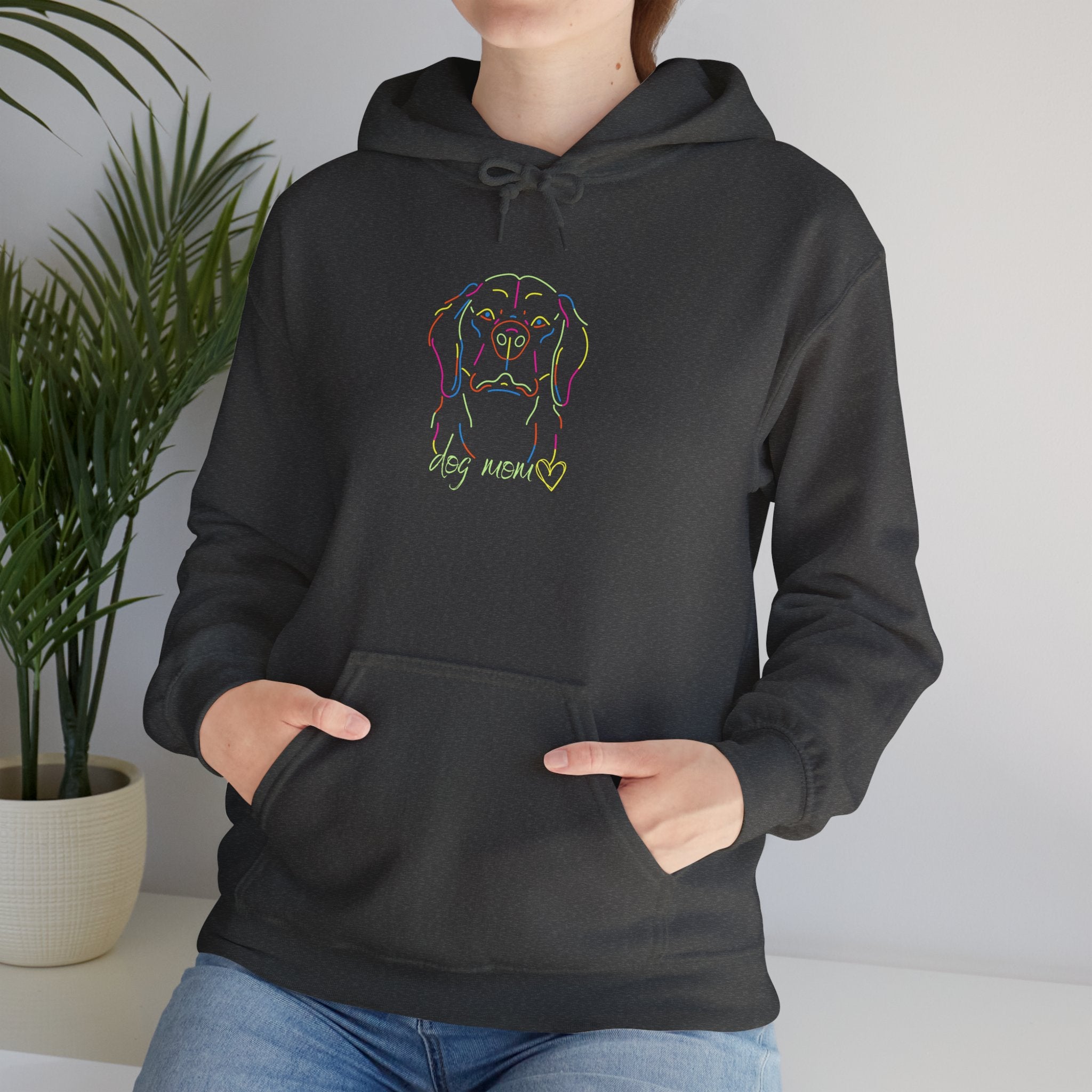 Dog Mom Vintage Cute and Funny Dog Paw for Dog Lovers, Women’s Apparel - Pet Lovers Hoodie - Dog Paw Lovers Unisex Heavy Blend™ Hooded Sweatshirt