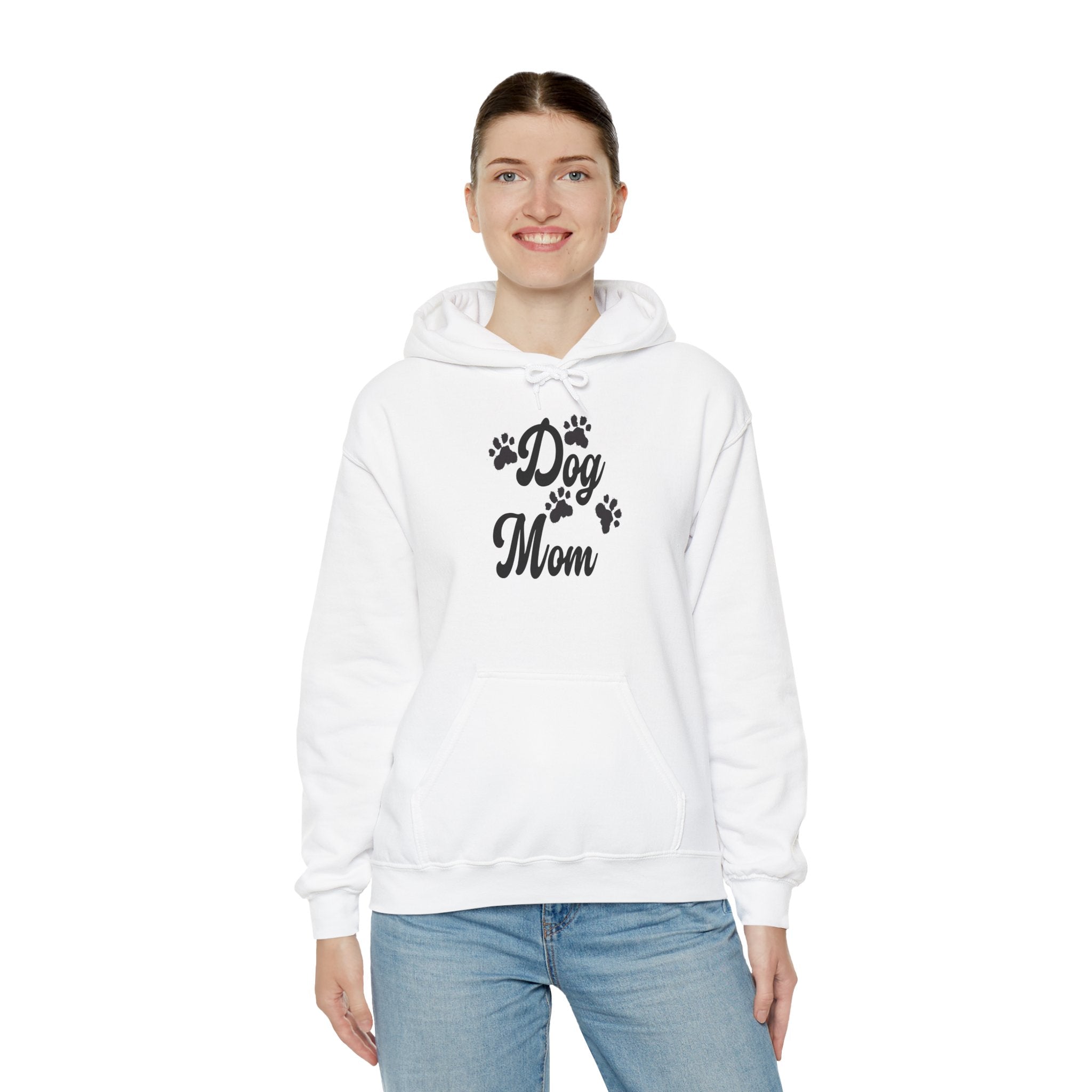 Dog Mom Paw Hoodies For Dog Lovers - Pet Lovers Hoodie - Dog Paw Lovers Unisex Heavy Blend™ Hooded Sweatshirt