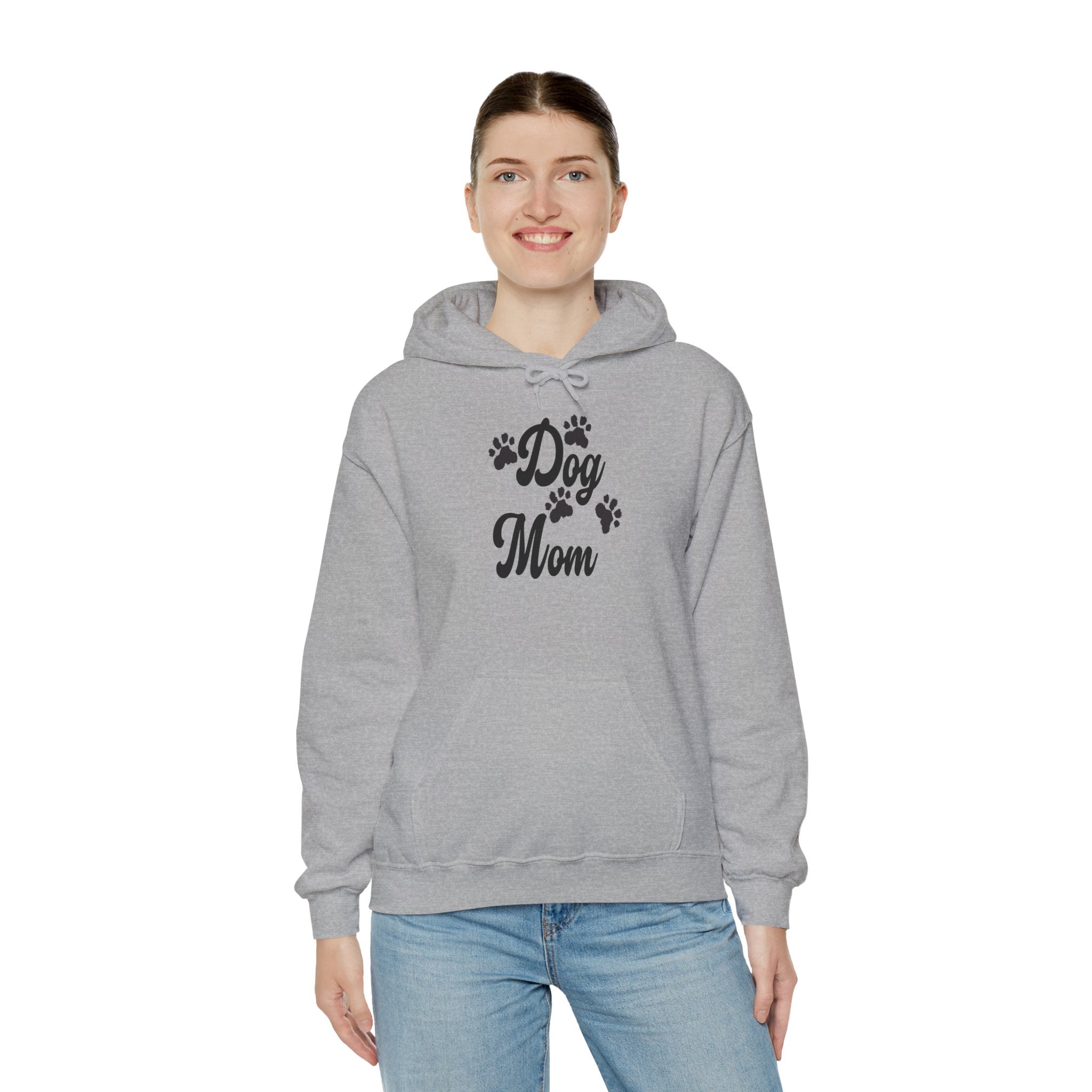 Dog Mom Paw Hoodies For Dog Lovers - Pet Lovers Hoodie - Dog Paw Lovers Unisex Heavy Blend™ Hooded Sweatshirt