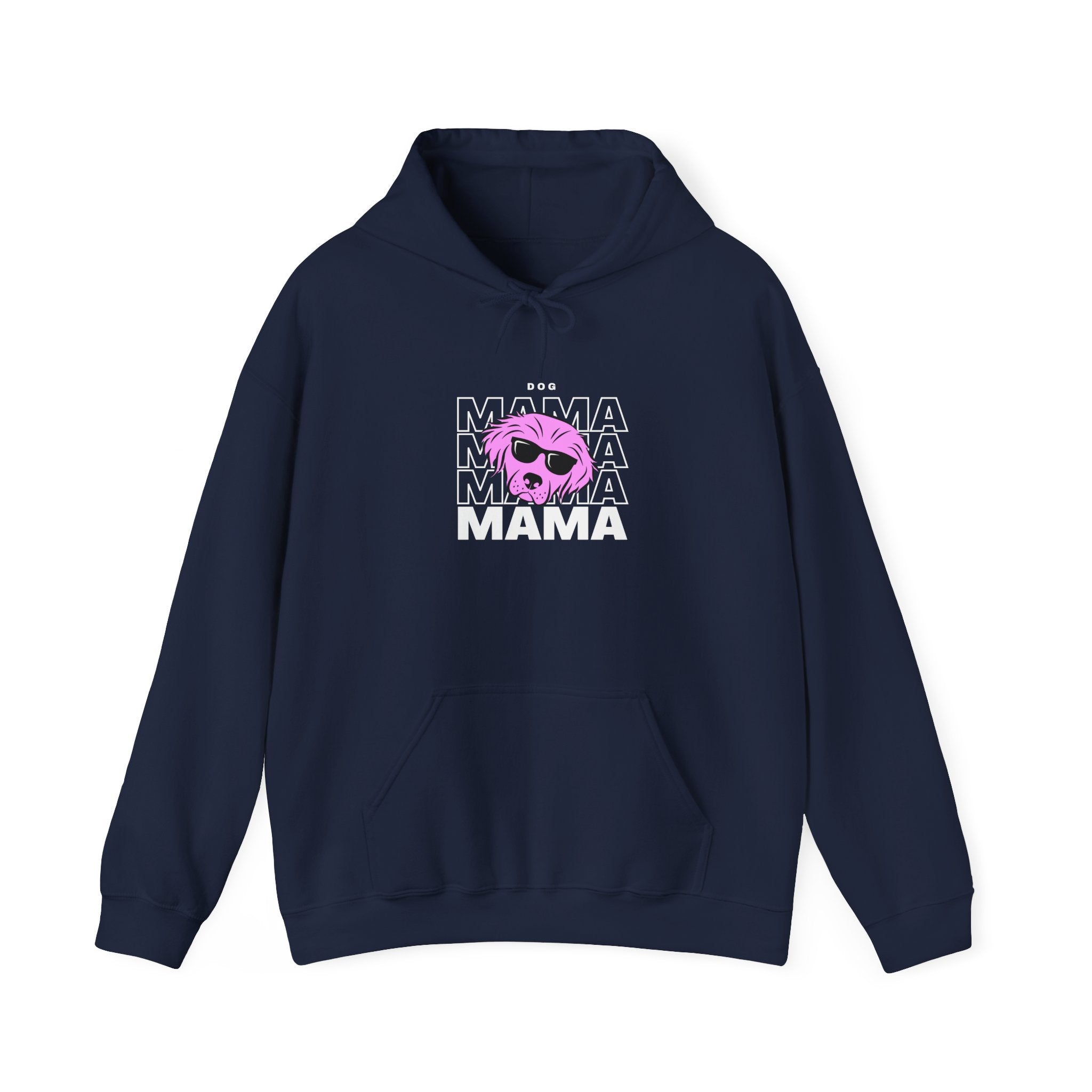 Cool "Dog Mama" T-Shirt with Pink Pup Design - Perfect for Dog Moms Woman | Animal Moms Women’s Apparel - Pet Lovers Hoodie - Dog Paw Lovers Unisex Heavy Blend™ Hooded Sweatshirt