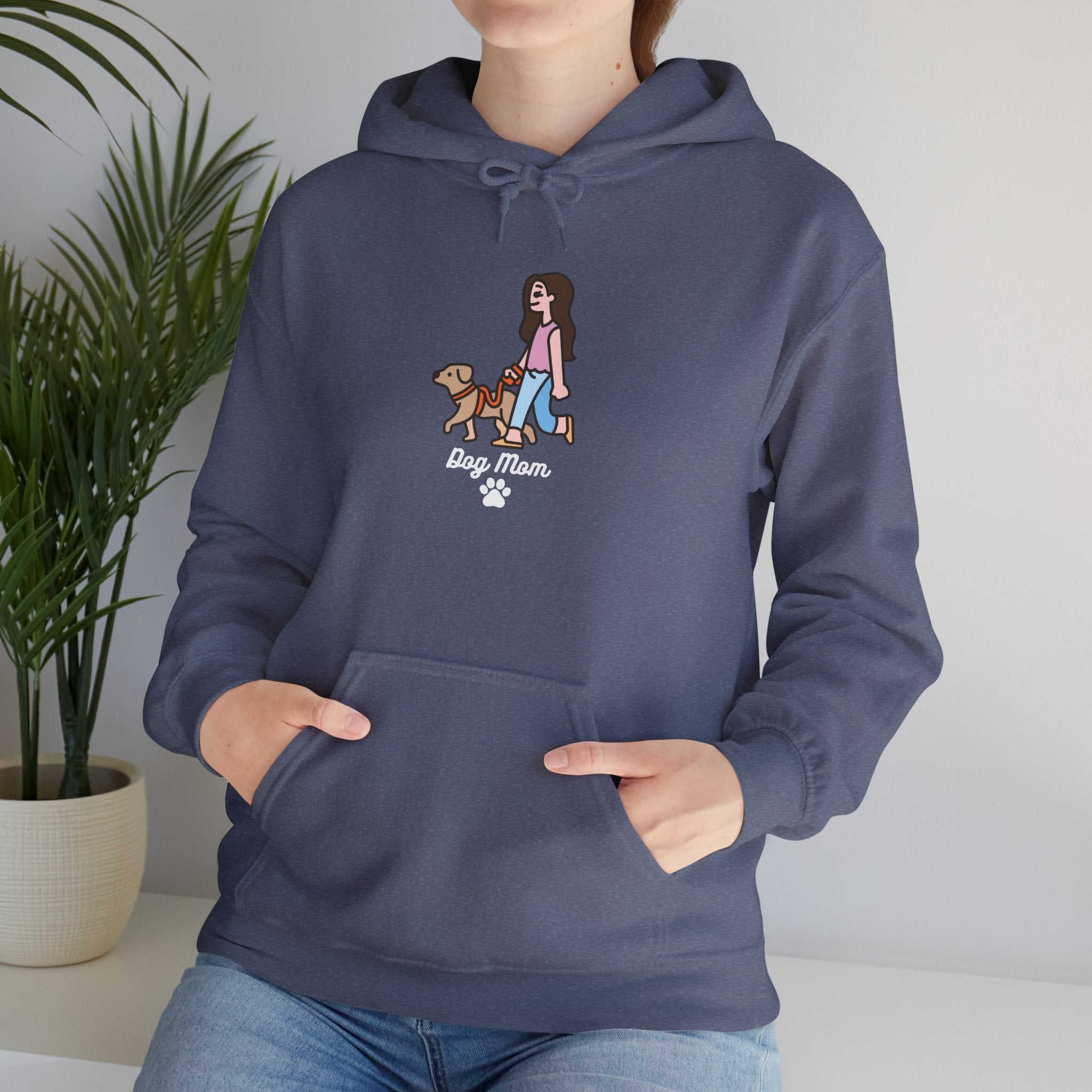 Dog Mom Vintage Cute and Funny Dog Paw for Dog Lovers, Women’s Apparel - Pet Lovers Hoodie - Dog Paw Lovers Unisex Heavy Blend™ Hooded Sweatshirt