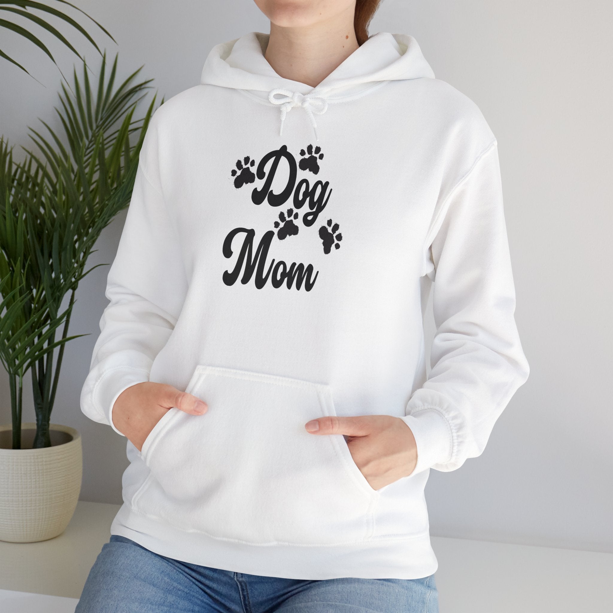 Dog Mom Paw Hoodies For Dog Lovers - Pet Lovers Hoodie - Dog Paw Lovers Unisex Heavy Blend™ Hooded Sweatshirt