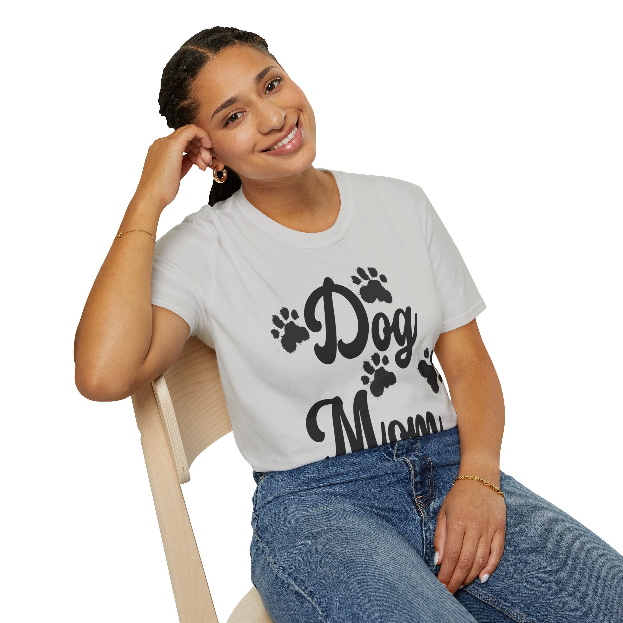 Dog Mom Paw Shirt For MOM Pet Owner - Dog Lover Paw Shirt - Dog Mom Paw Lover Shirt - Unisex Softstyle T-Shirt