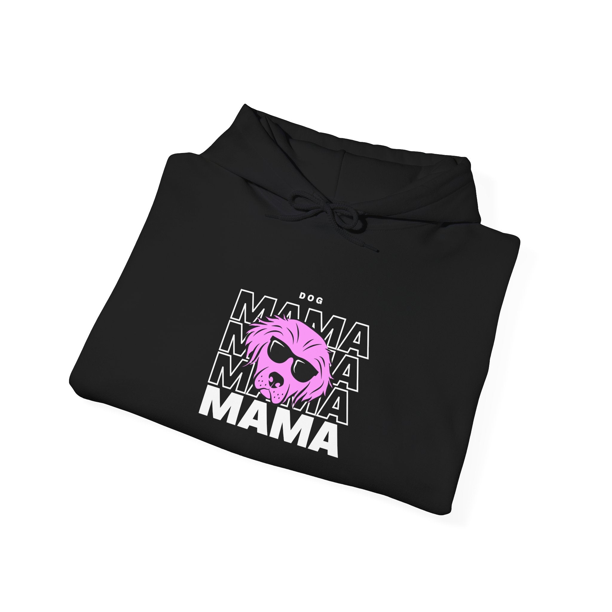 Cool "Dog Mama" T-Shirt with Pink Pup Design - Perfect for Dog Moms Woman | Animal Moms Women’s Apparel - Pet Lovers Hoodie - Dog Paw Lovers Unisex Heavy Blend™ Hooded Sweatshirt