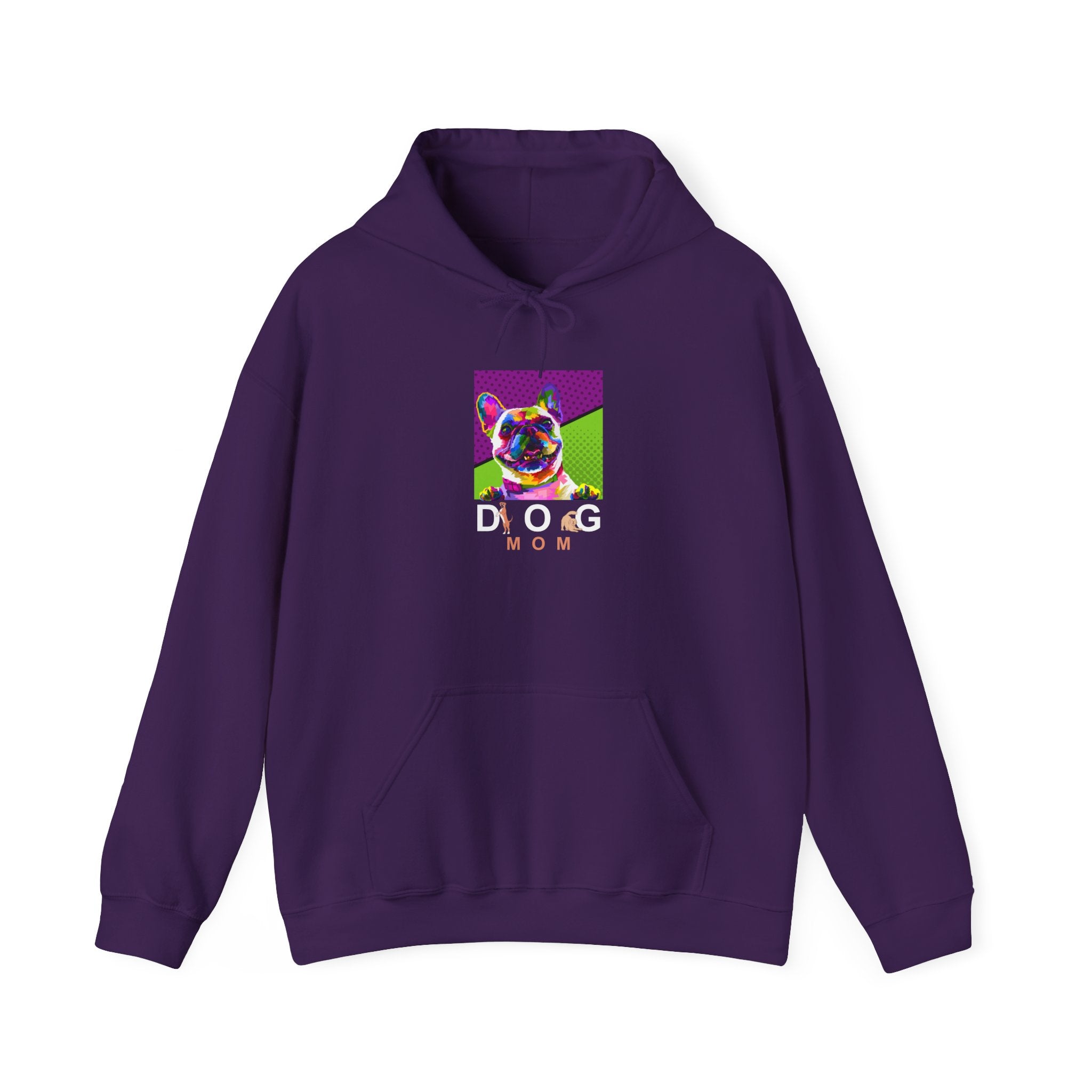 Dog Mom Cool Colorful Dog Printed on Women’s Apparel - Pet Lovers Hoodie - Dog Paw Lovers Unisex Heavy Blend™ Hooded Sweatshirt