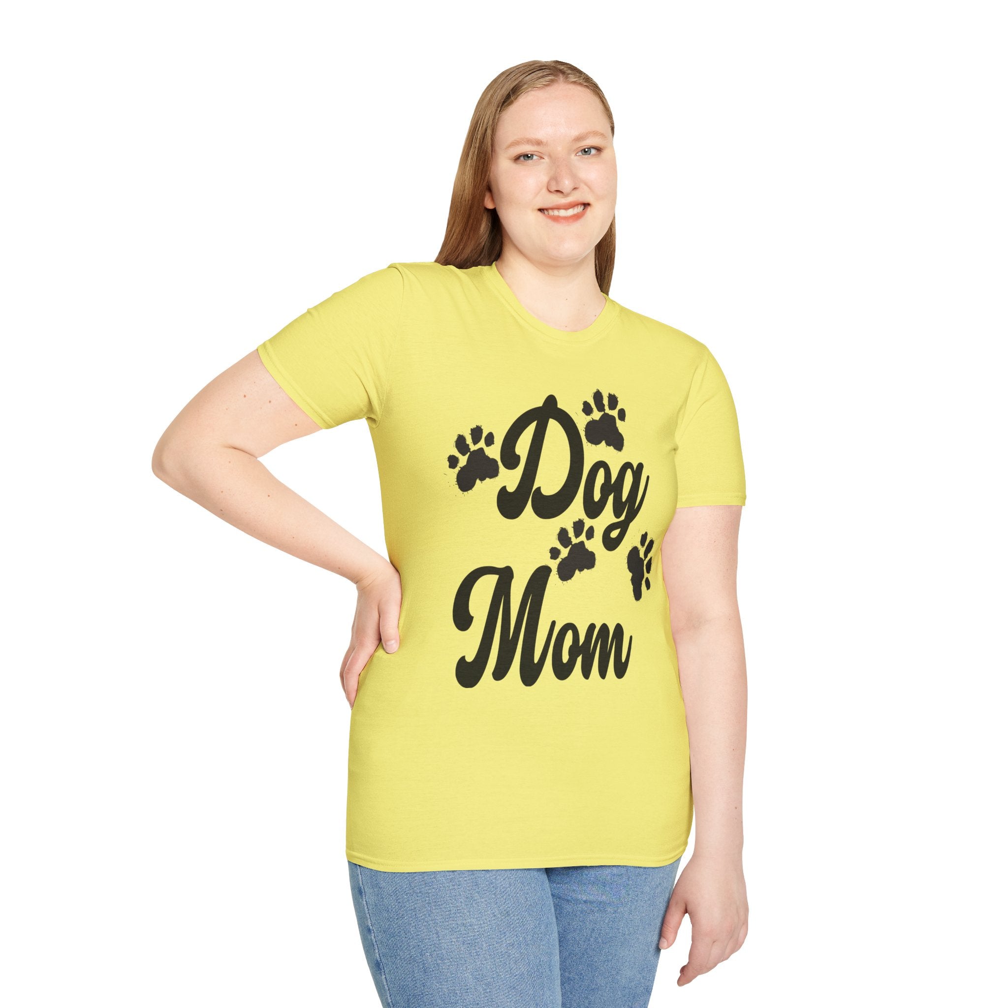 Dog Mom Paw Shirt For MOM Pet Owner - Dog Lover Paw Shirt - Dog Mom Paw Lover Shirt - Unisex Softstyle T-Shirt