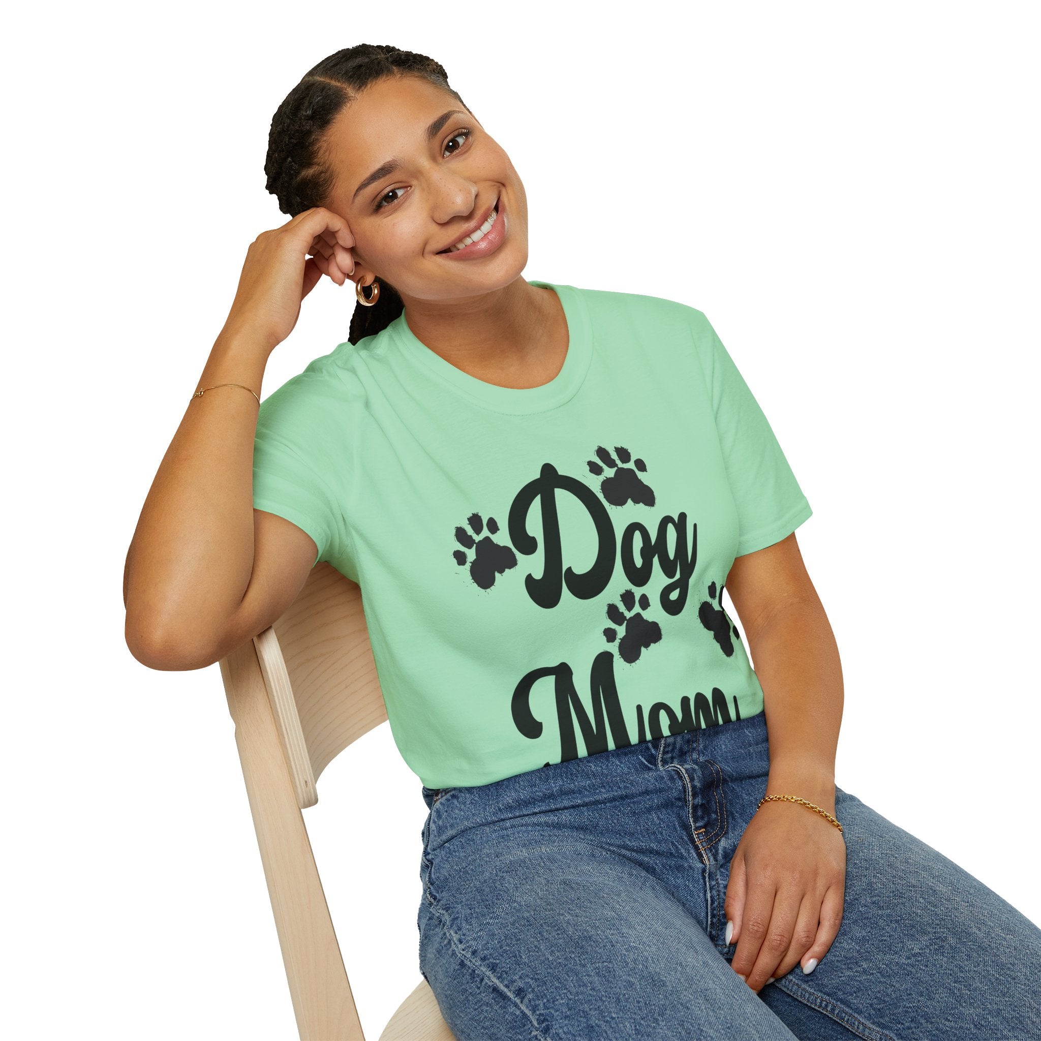 Dog Mom Paw Shirt For MOM Pet Owner - Dog Lover Paw Shirt - Dog Mom Paw Lover Shirt - Unisex Softstyle T-Shirt