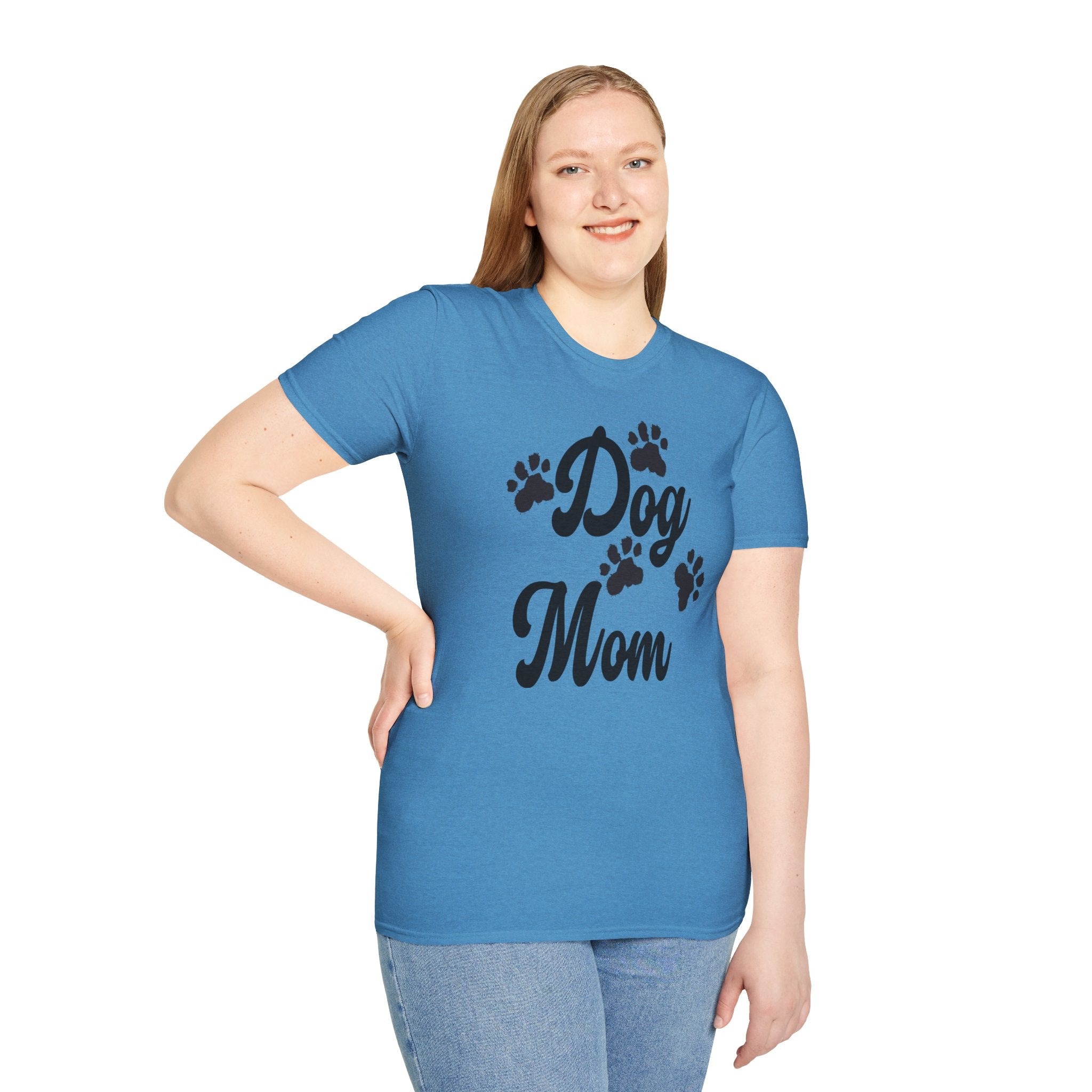 Dog Mom Paw Shirt For MOM Pet Owner - Dog Lover Paw Shirt - Dog Mom Paw Lover Shirt - Unisex Softstyle T-Shirt