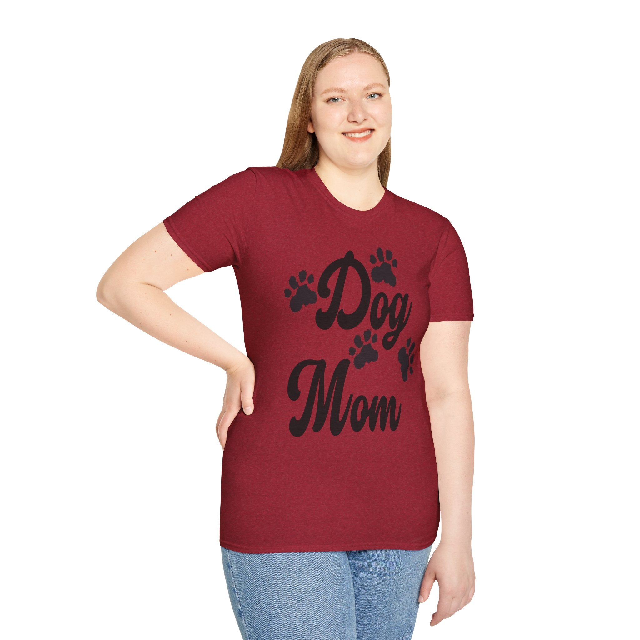 Dog Mom Paw Shirt For MOM Pet Owner - Dog Lover Paw Shirt - Dog Mom Paw Lover Shirt - Unisex Softstyle T-Shirt