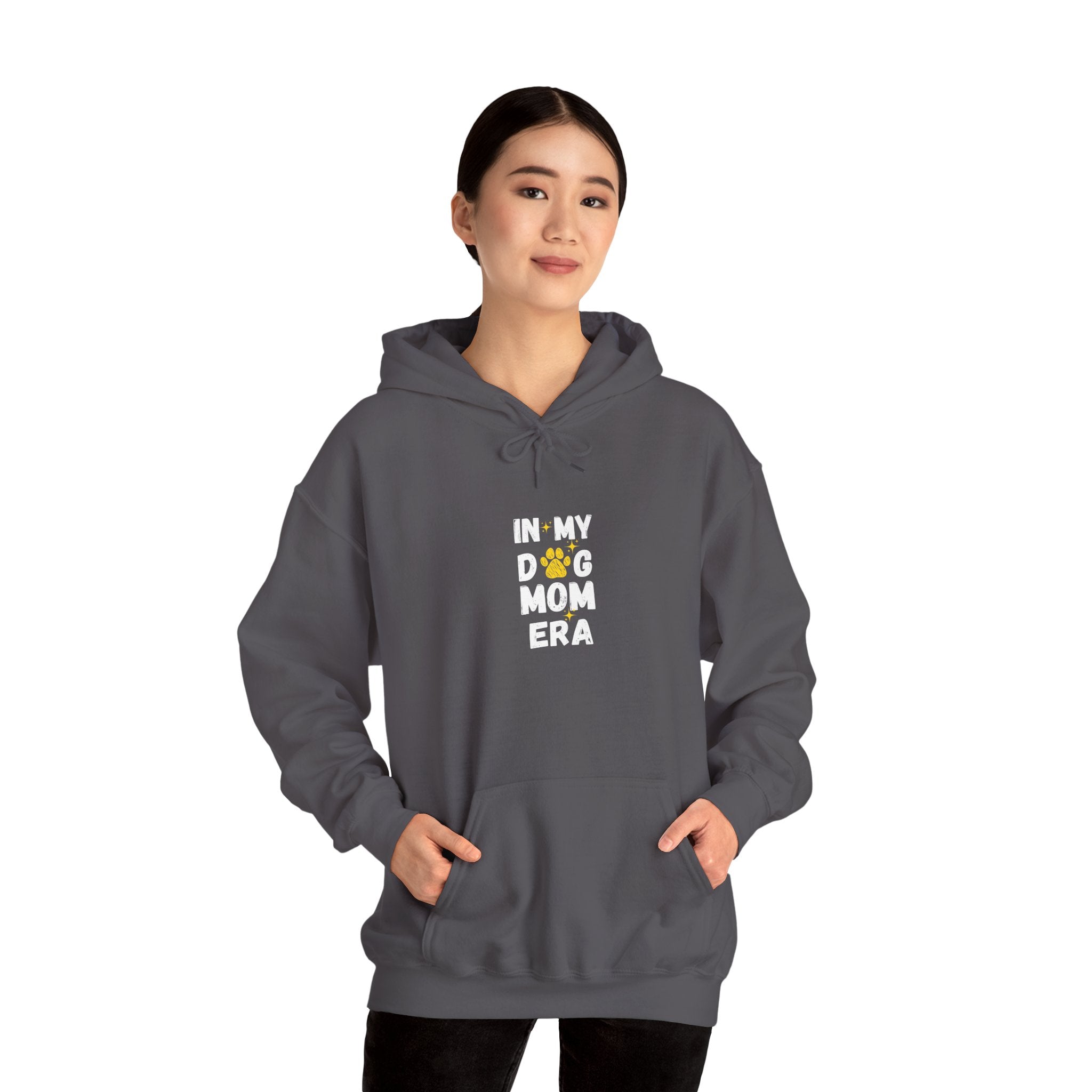 In My Dog Mama Era Funny Paw Art In Yellow - Funny Pet Lover Tee for Dog Moms | Pet Lovers Cute Pet Tees Animal Moms Women’s Apparel - Pet Lovers Hoodie - Dog Paw Lovers Unisex Heavy Blend™ Hooded Sweatshirt