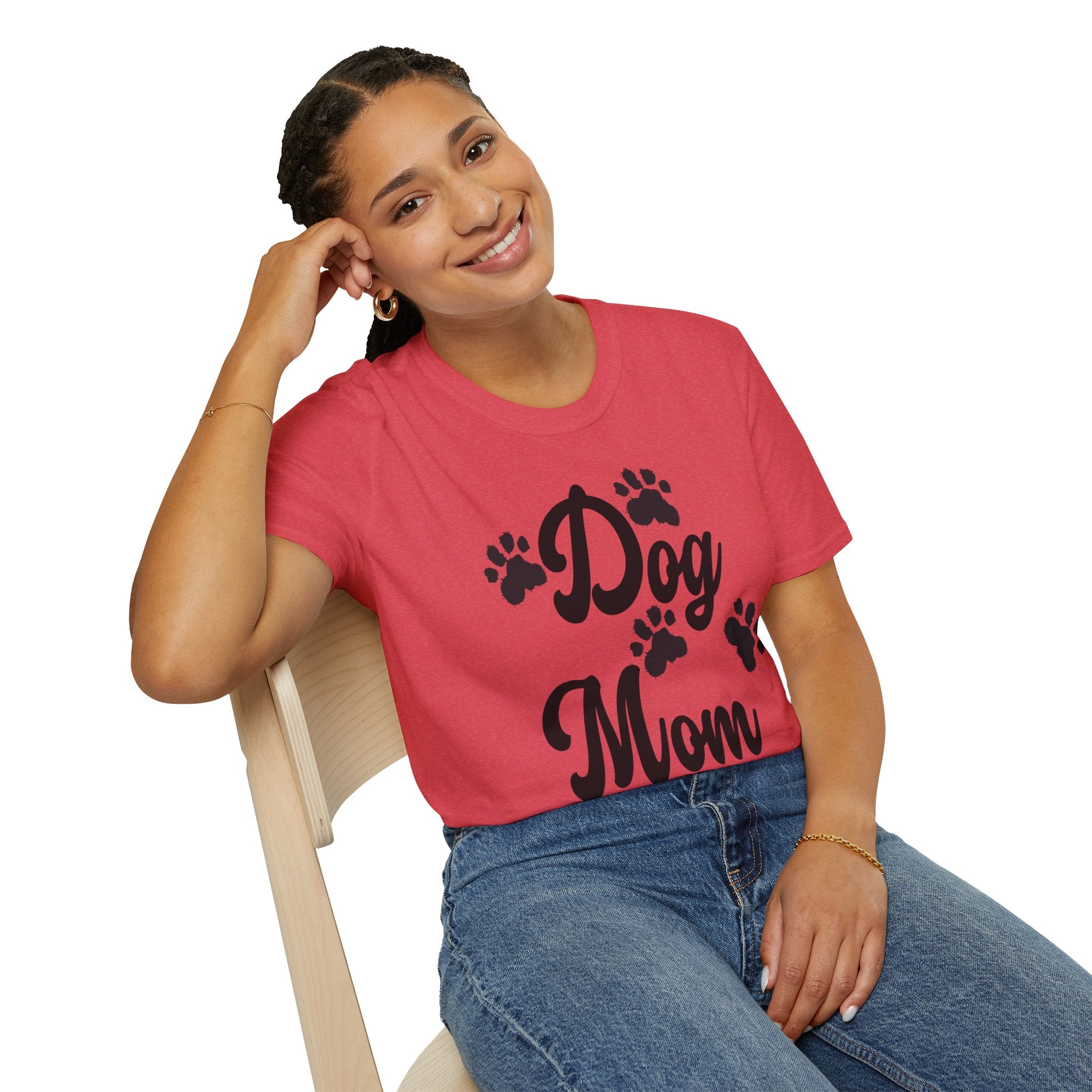 Dog Mom Paw Shirt For MOM Pet Owner - Dog Lover Paw Shirt - Dog Mom Paw Lover Shirt - Unisex Softstyle T-Shirt