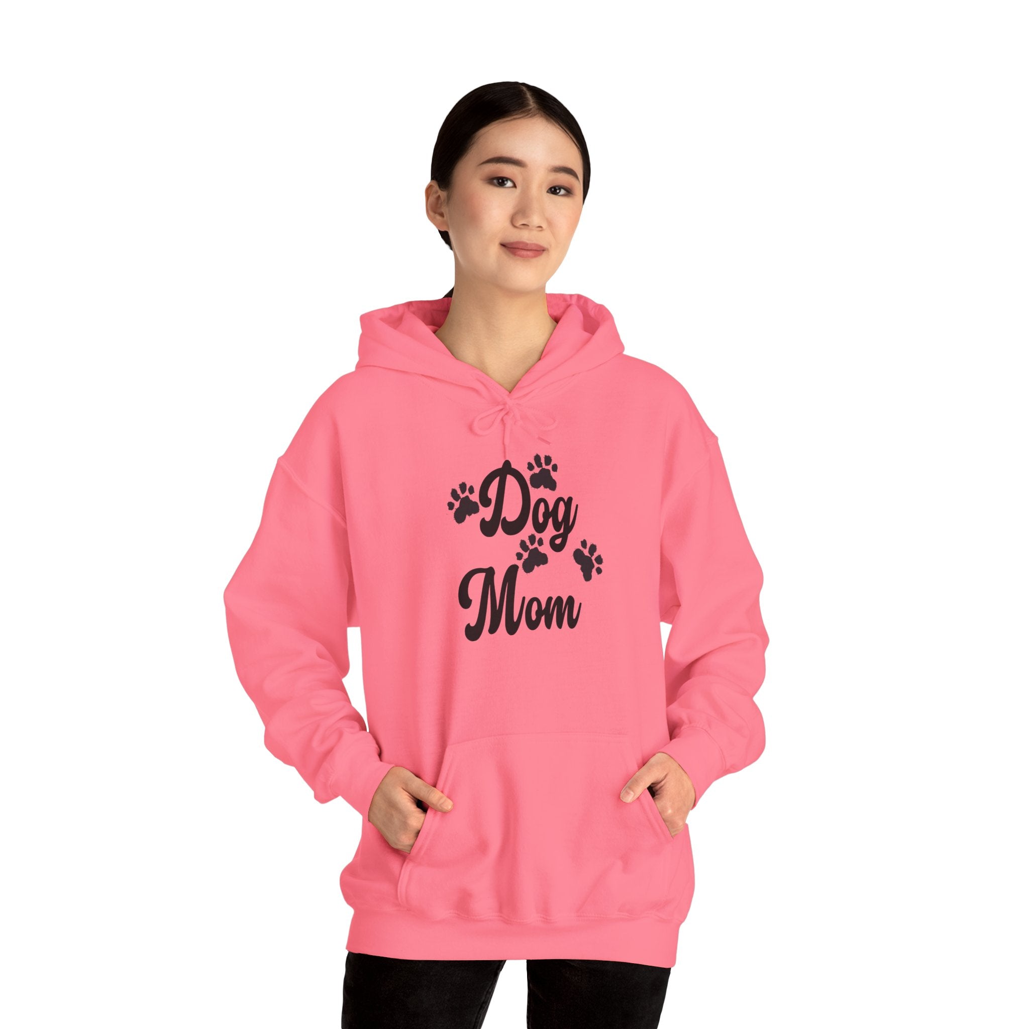 Dog Mom Paw Hoodies For Dog Lovers - Pet Lovers Hoodie - Dog Paw Lovers Unisex Heavy Blend™ Hooded Sweatshirt