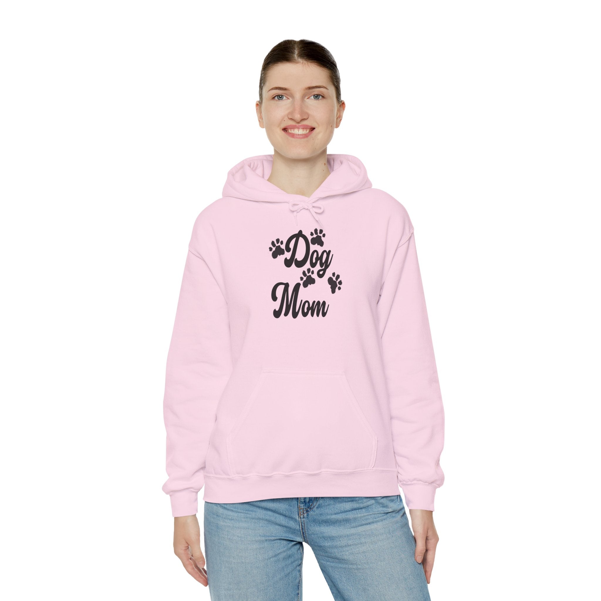 Dog Mom Paw Hoodies For Dog Lovers - Pet Lovers Hoodie - Dog Paw Lovers Unisex Heavy Blend™ Hooded Sweatshirt