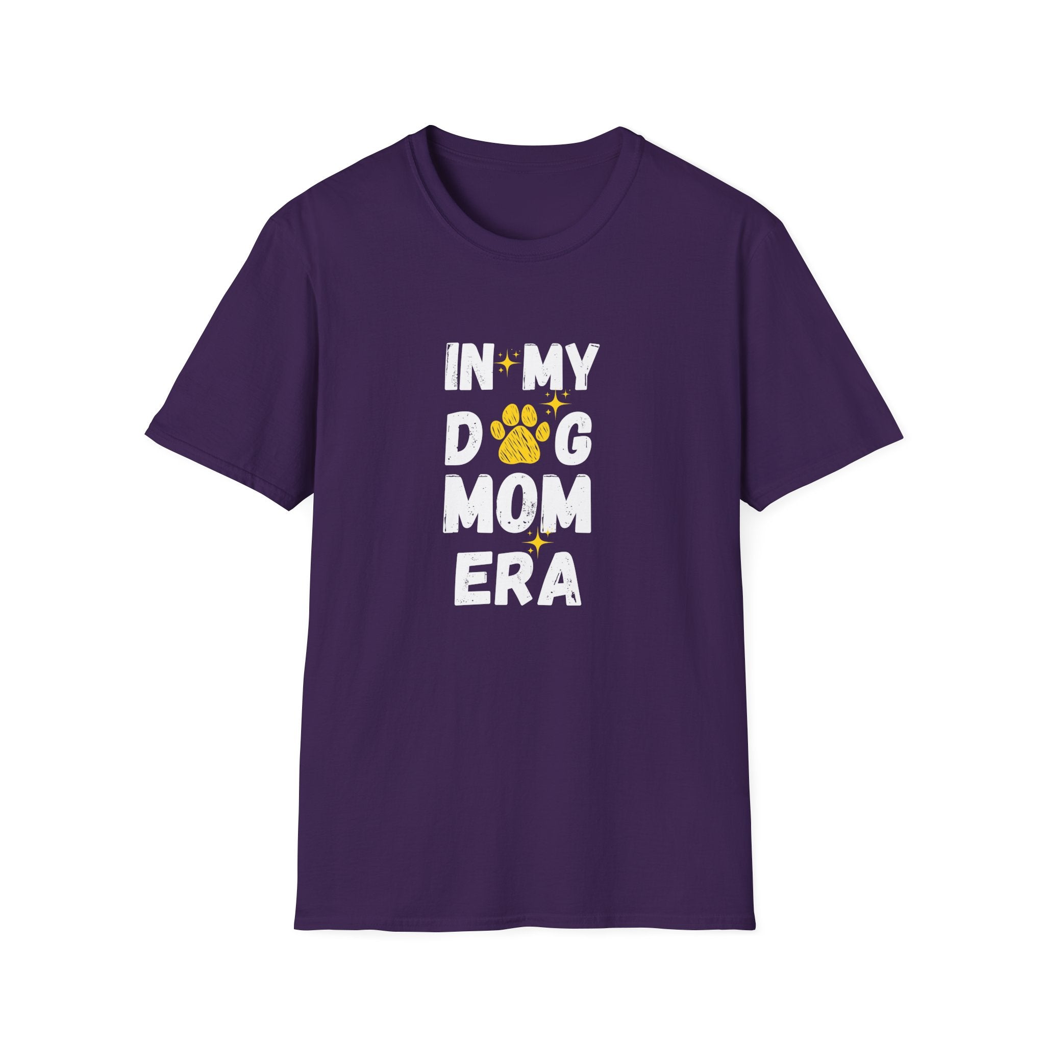 In My Dog Mama Era Cool Paw Art - Funny Pet Lover Tee for Dog Moms | Pet Lovers Cute Pet Tees with Dog and Woman | Animal Moms - Dog Lover Paw Shirt - Dog Mom Paw Lover Shirt - Unisex Softstyle T-Shirt