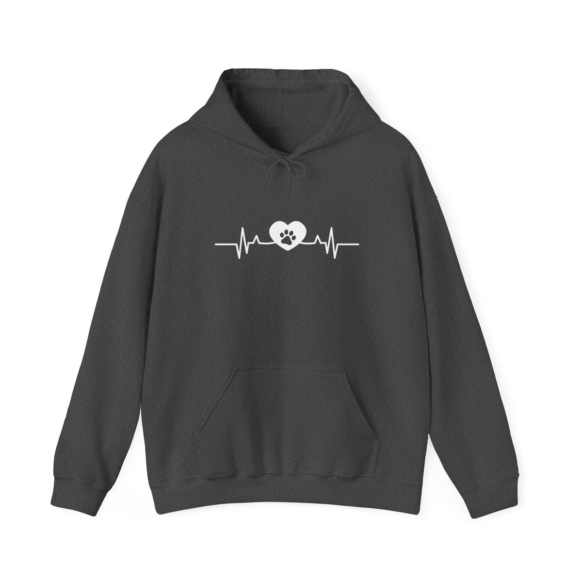 Dog Paw Design Pasted on Heartbeat for Dog Lover - Funny Pet Lover Tee for Dog Moms | Pet Lovers Cute Pet Tees Animal Moms Women’s Apparel - Pet Lovers Hoodie - Dog Paw Lovers Unisex Heavy Blend™ Hooded Sweatshirt