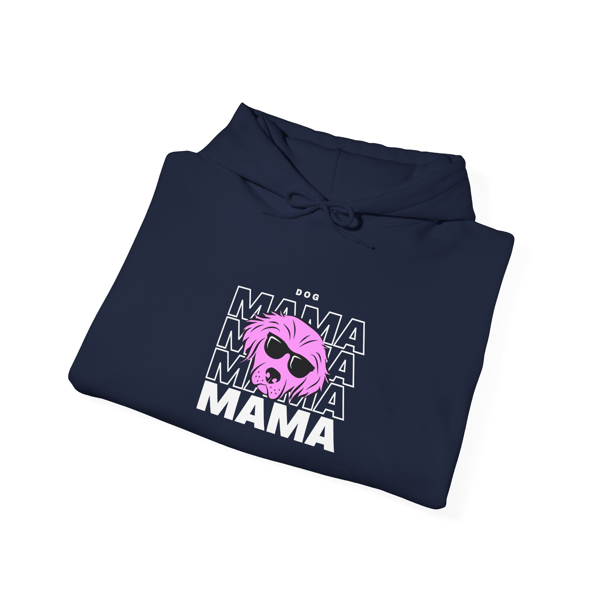 Cool "Dog Mama" T-Shirt with Pink Pup Design - Perfect for Dog Moms Woman | Animal Moms Women’s Apparel - Pet Lovers Hoodie - Dog Paw Lovers Unisex Heavy Blend™ Hooded Sweatshirt