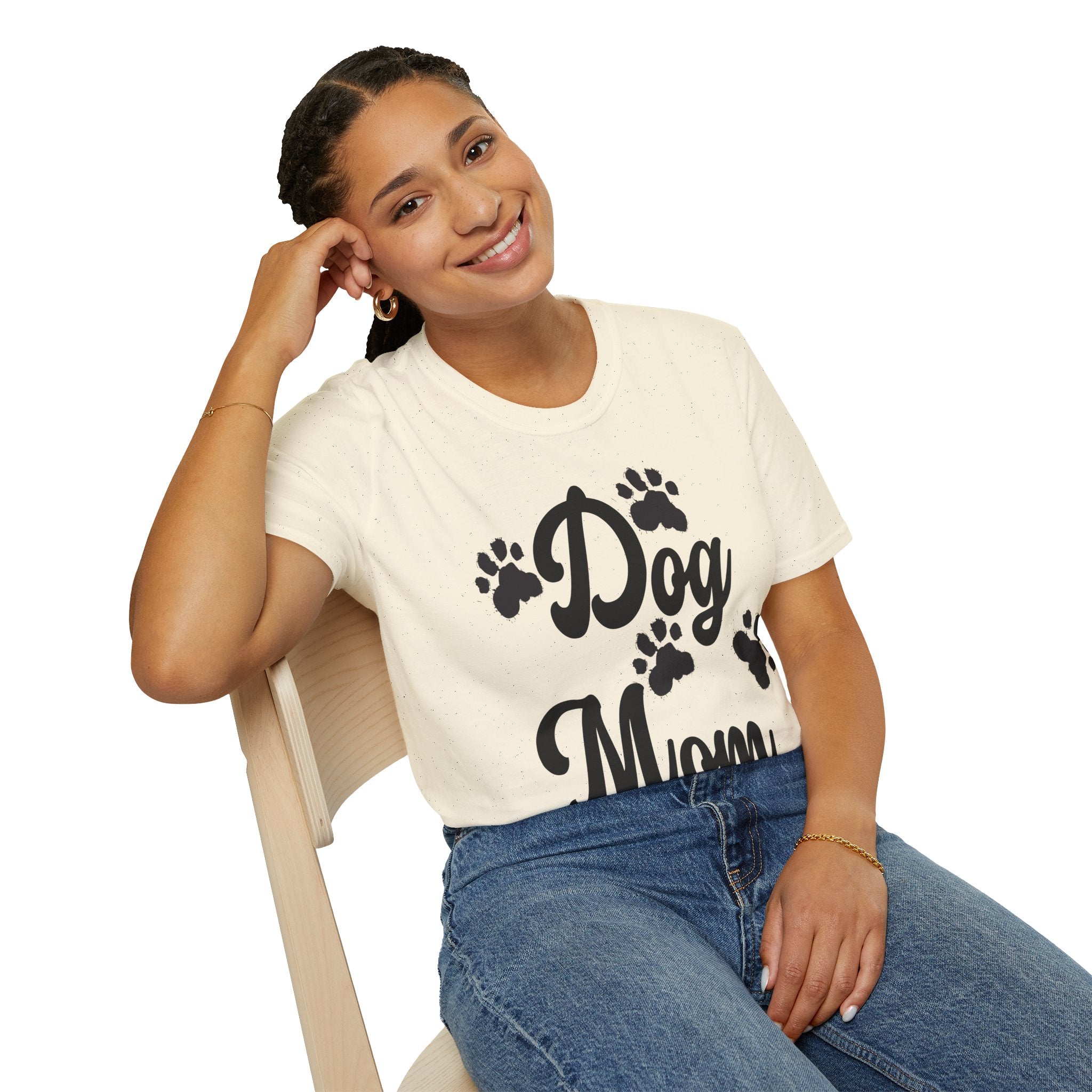 Dog Mom Paw Shirt For MOM Pet Owner - Dog Lover Paw Shirt - Dog Mom Paw Lover Shirt - Unisex Softstyle T-Shirt