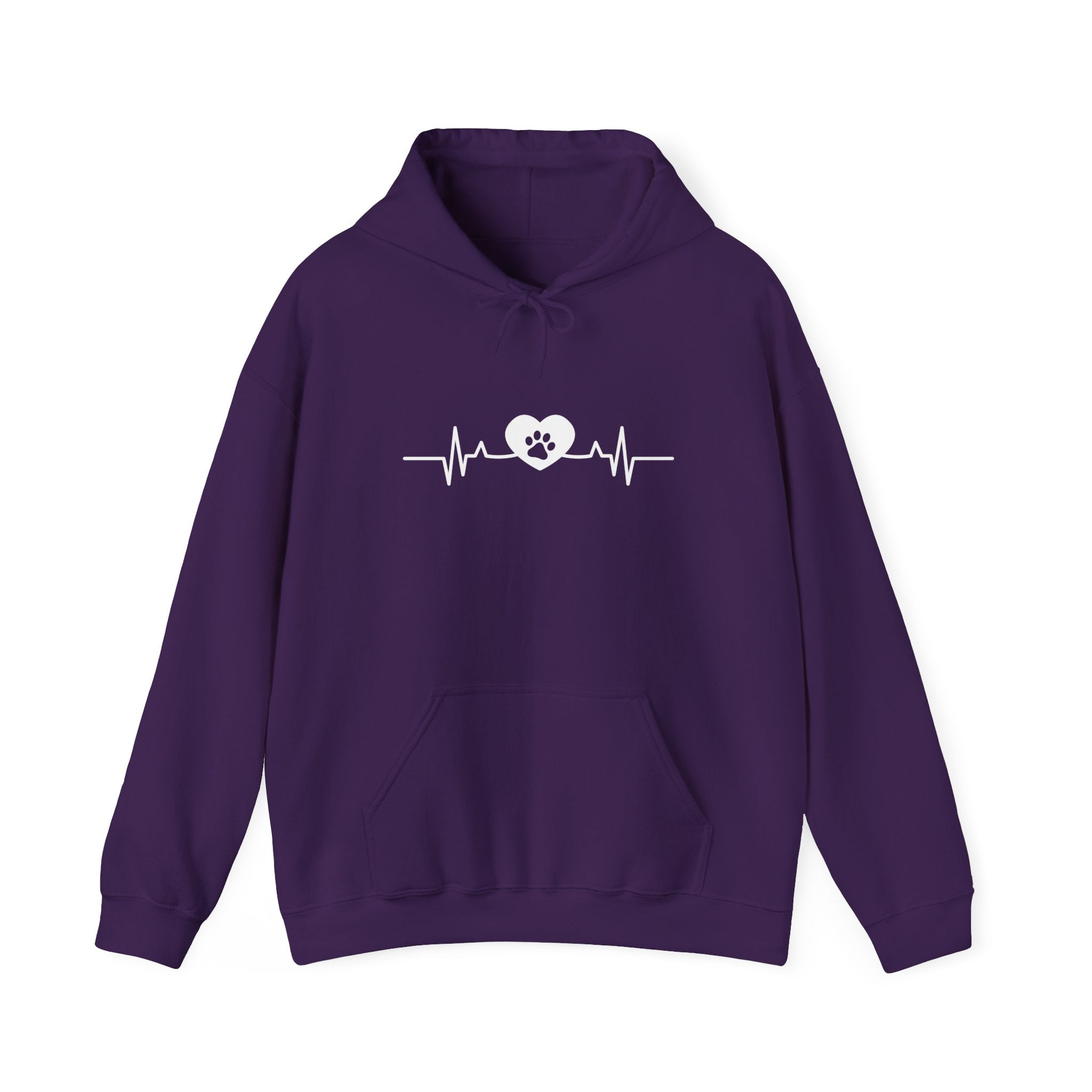 Dog Paw Design Pasted on Heartbeat for Dog Lover - Funny Pet Lover Tee for Dog Moms | Pet Lovers Cute Pet Tees Animal Moms Women’s Apparel - Pet Lovers Hoodie - Dog Paw Lovers Unisex Heavy Blend™ Hooded Sweatshirt