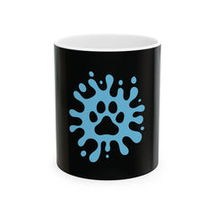 Dog Mom  Minimalist Blue Paw Print Splash Design for Proud Pet Lovers Pet Lovers Cute Pet Tees Animal Moms Apparel Dog Lovers - Paw Print Lovers - Pet Lovers Mug Ceramic Mug, (11oz, 15oz)