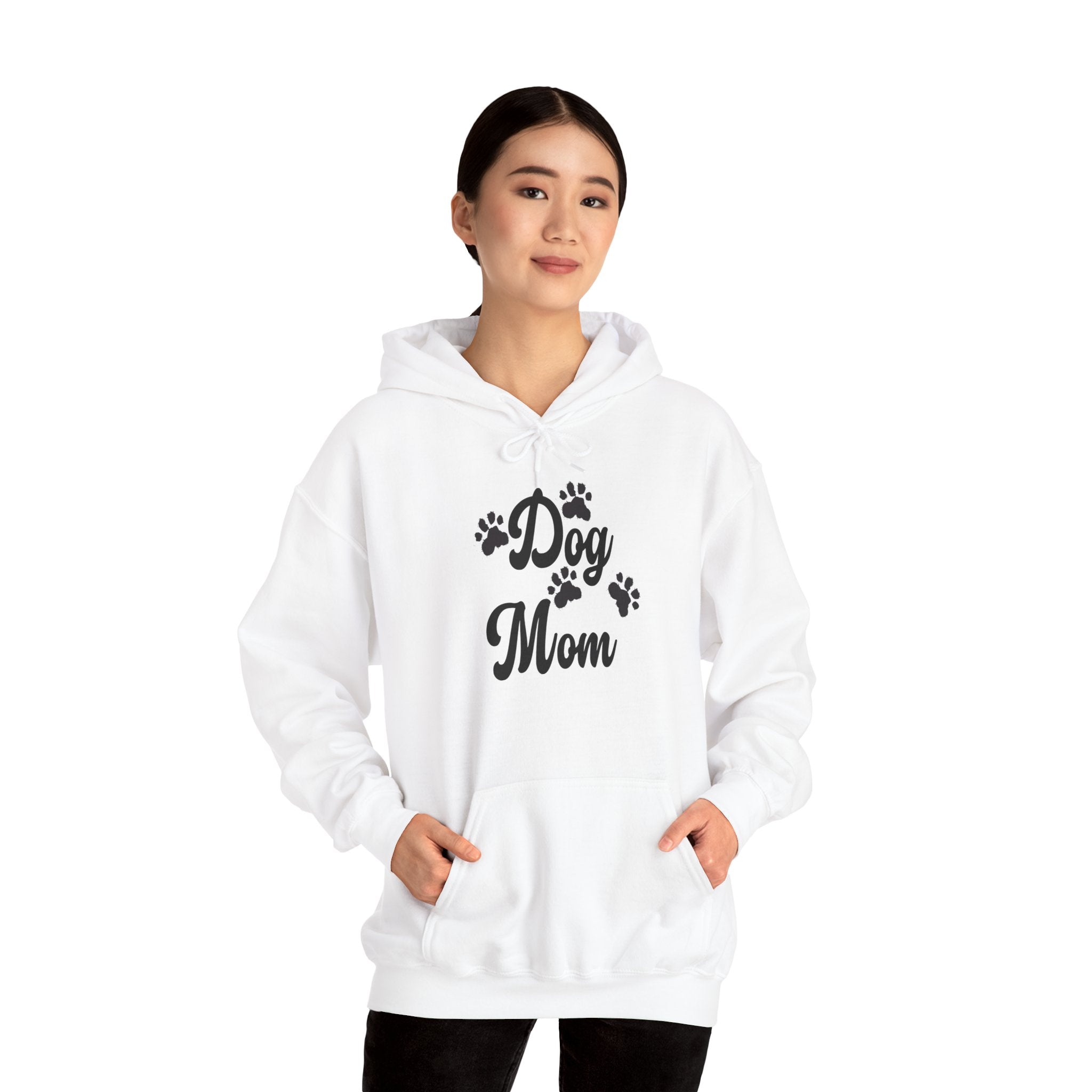 Dog Mom Paw Hoodies For Dog Lovers - Pet Lovers Hoodie - Dog Paw Lovers Unisex Heavy Blend™ Hooded Sweatshirt