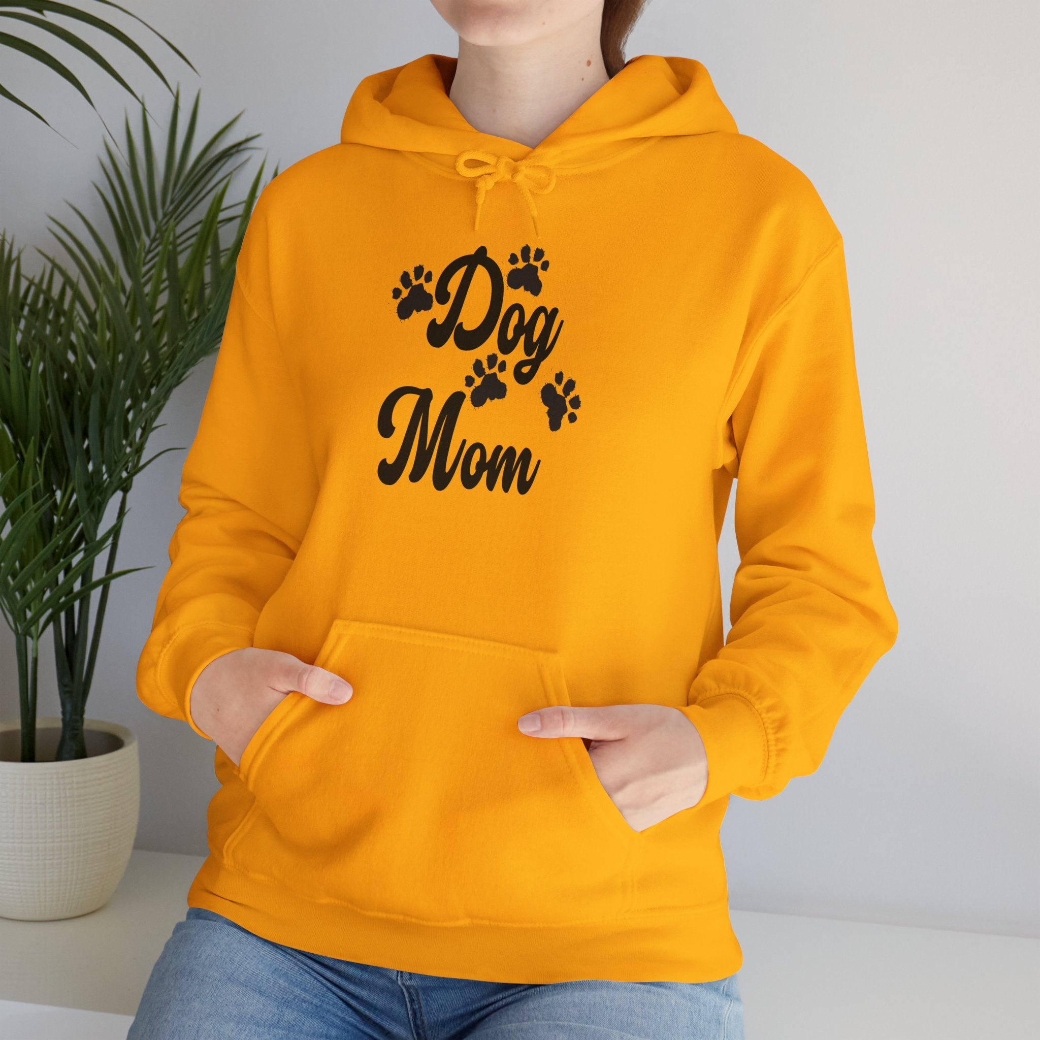 Dog Mom Paw Hoodies For Dog Lovers - Pet Lovers Hoodie - Dog Paw Lovers Unisex Heavy Blend™ Hooded Sweatshirt