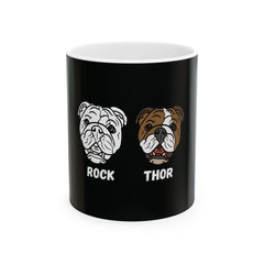 Rock & Thor Customizable Art With The Dog Names - Funny Pet Lover Tee for Dog Moms | Pet Lovers Cute Pet Tees Animal Moms Apparel Dog Lovers - Paw Print Lovers - Pet Lovers Mug Ceramic Mug, (11oz, 15oz)