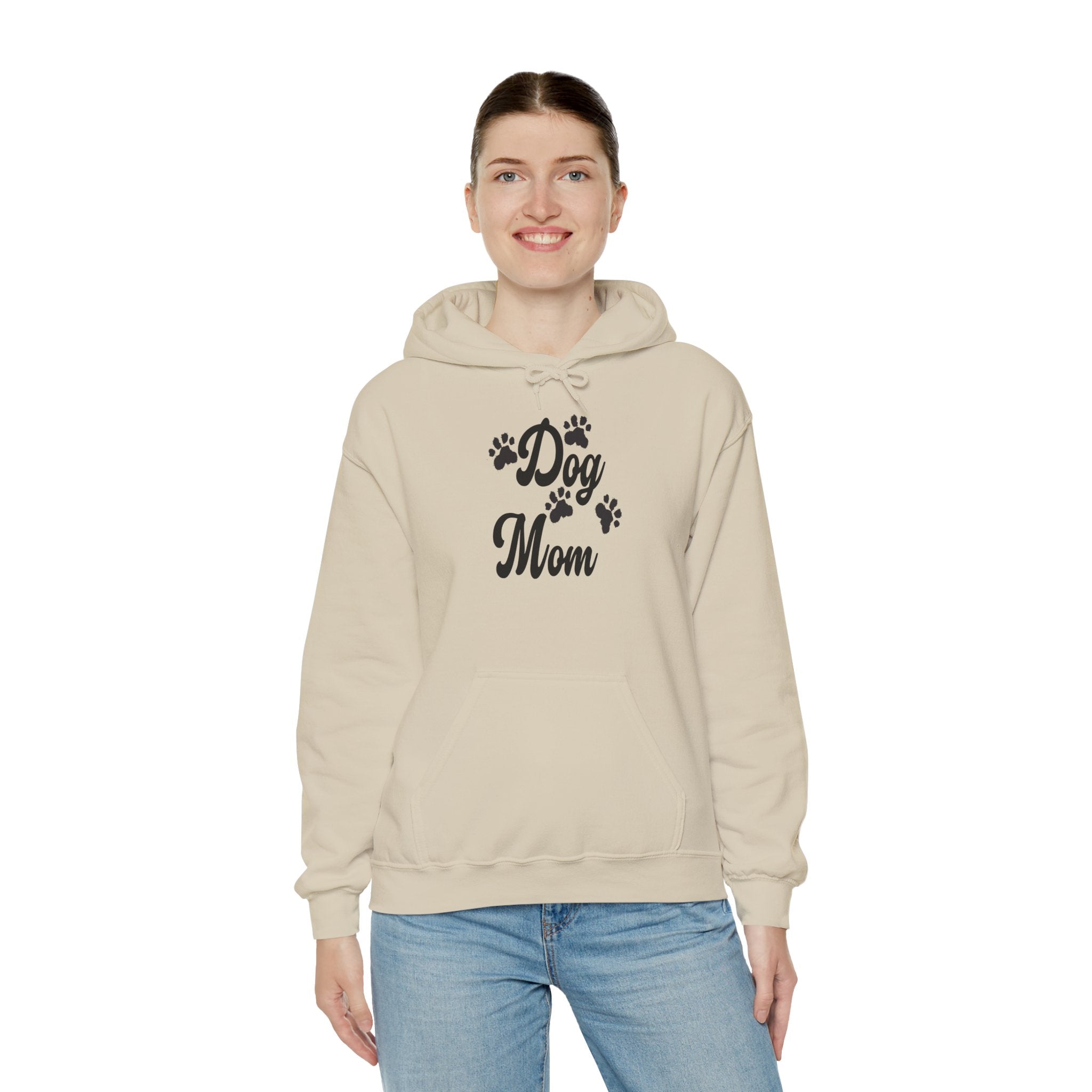 Dog Mom Paw Hoodies For Dog Lovers - Pet Lovers Hoodie - Dog Paw Lovers Unisex Heavy Blend™ Hooded Sweatshirt