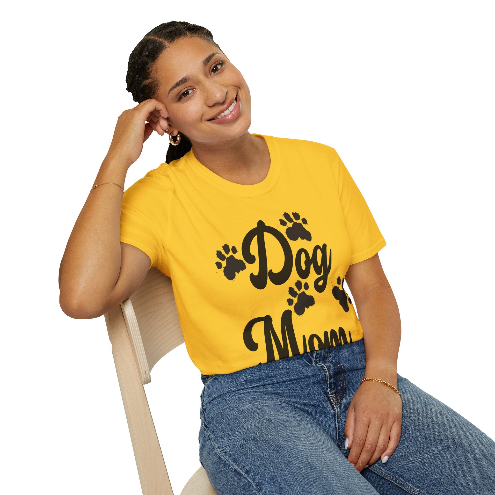 Dog Mom Paw Shirt For MOM Pet Owner - Dog Lover Paw Shirt - Dog Mom Paw Lover Shirt - Unisex Softstyle T-Shirt