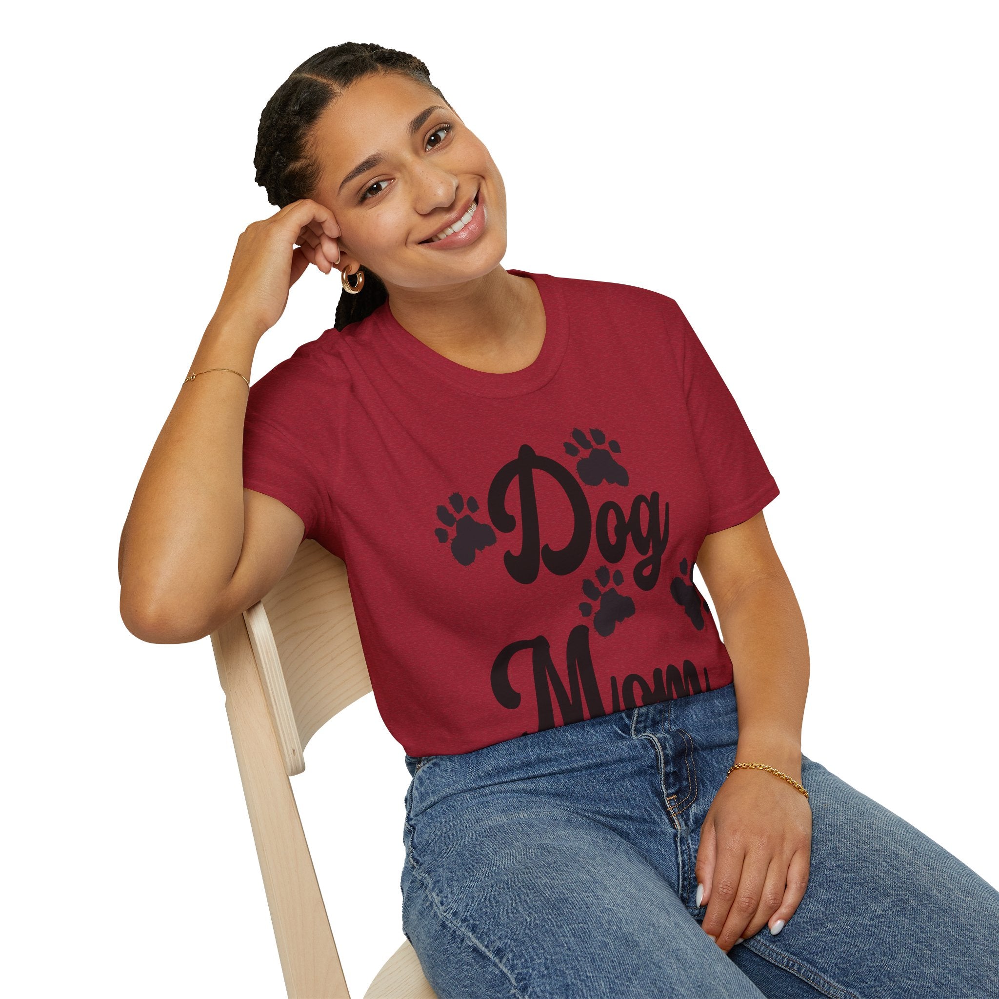 Dog Mom Paw Shirt For MOM Pet Owner - Dog Lover Paw Shirt - Dog Mom Paw Lover Shirt - Unisex Softstyle T-Shirt